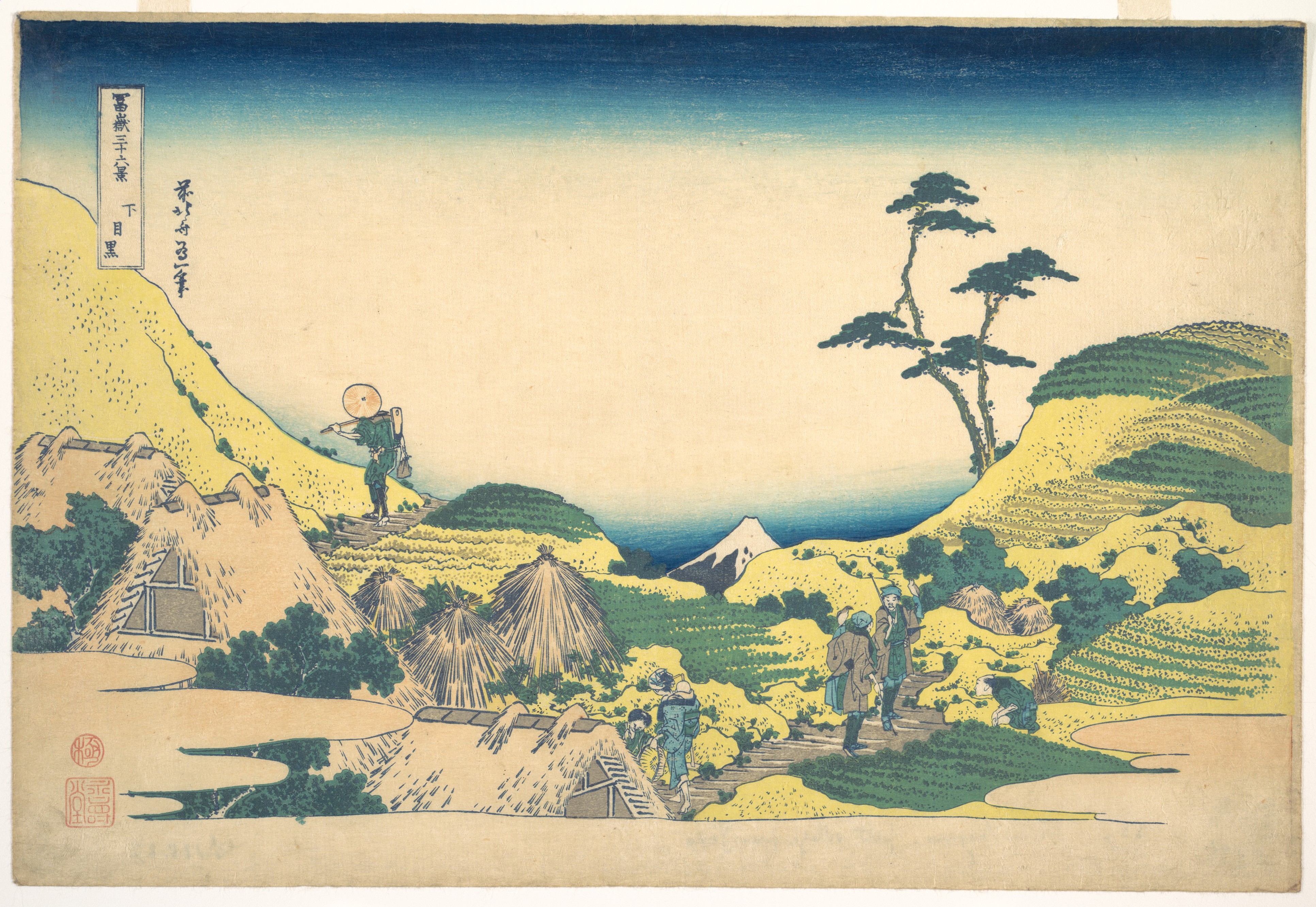 Lower Meguro (Shimo Meguro), from the series Thirty-six Views of Mount Fuji
