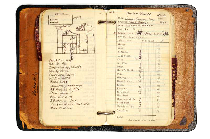 Личная книга расчета стоимости работ архитектора Альберта Кана