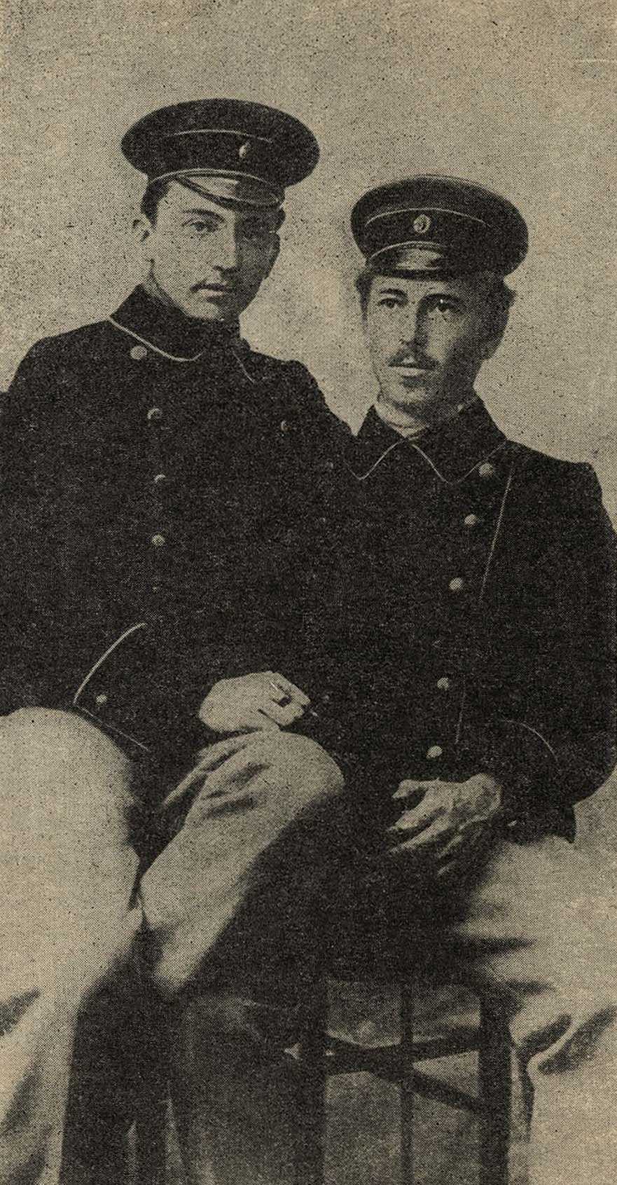 И. И. Бродский и М. Б. Греков — студенты Академии художеств. Фотография 1907 г.