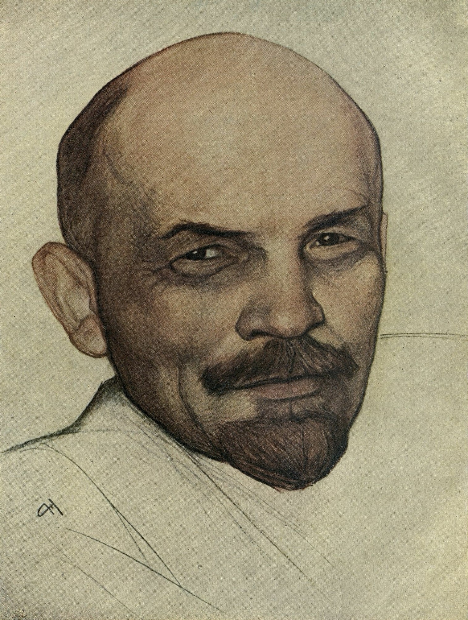 Н. Андреев. Портрет В. И. Ленина. N. Andréyev. Portrait de V. Lénine.