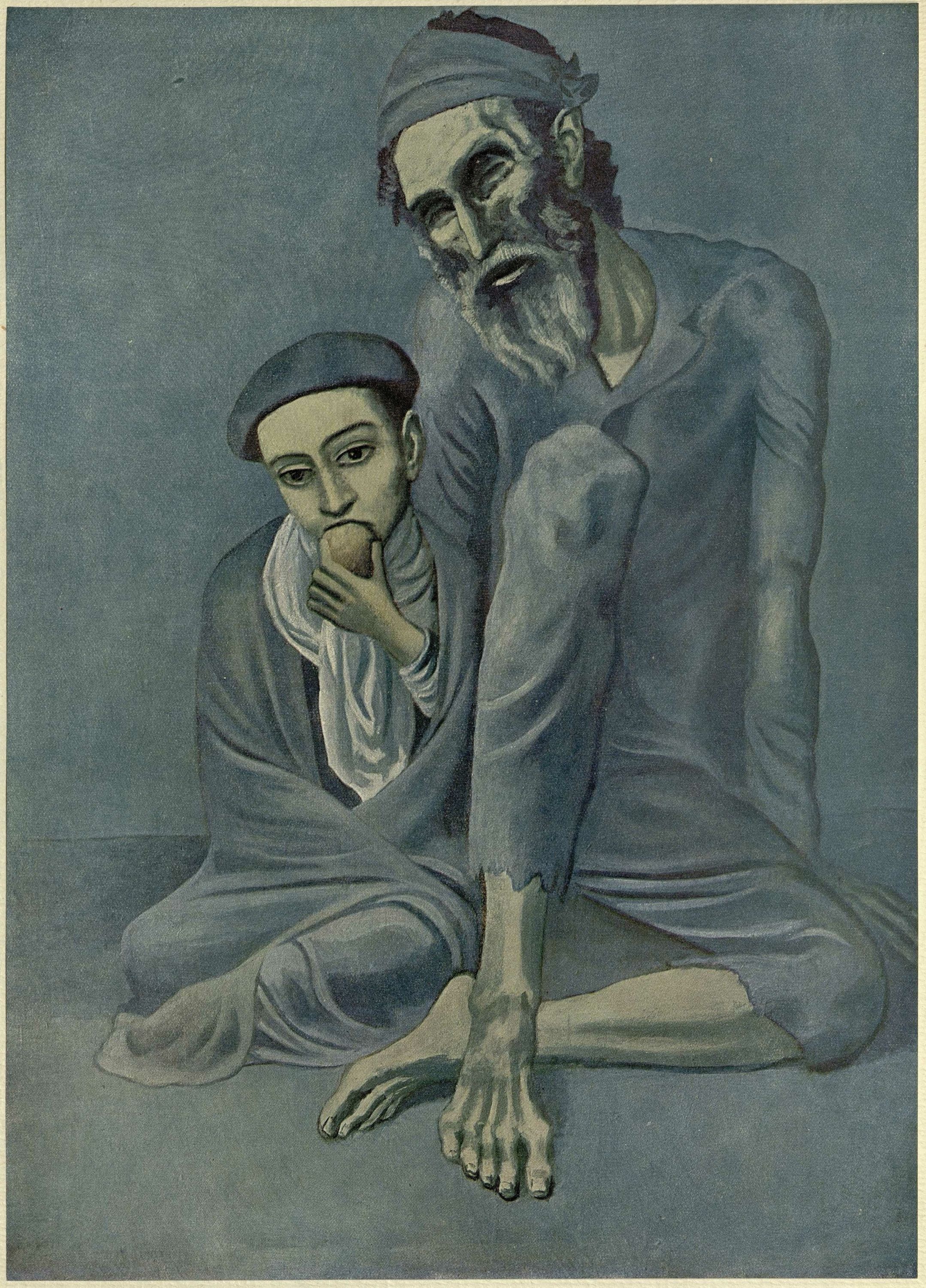Пабло Пикассо. Старый еврей с мальчиком. 1903