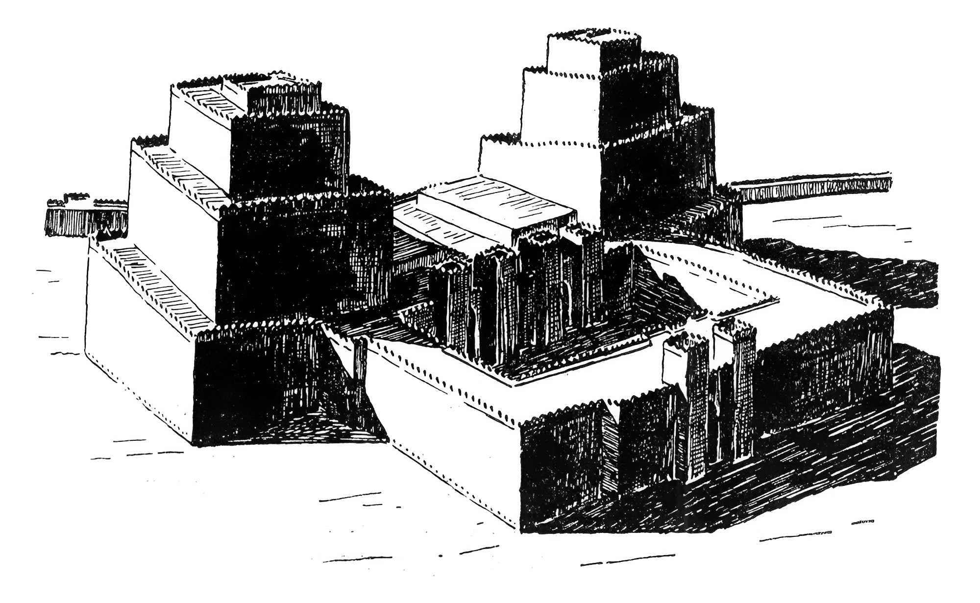 Стр. 74. Храм Ану-Адад в Ассуре. 12 в. до н. э., перестроен в 9 в. до н. э.