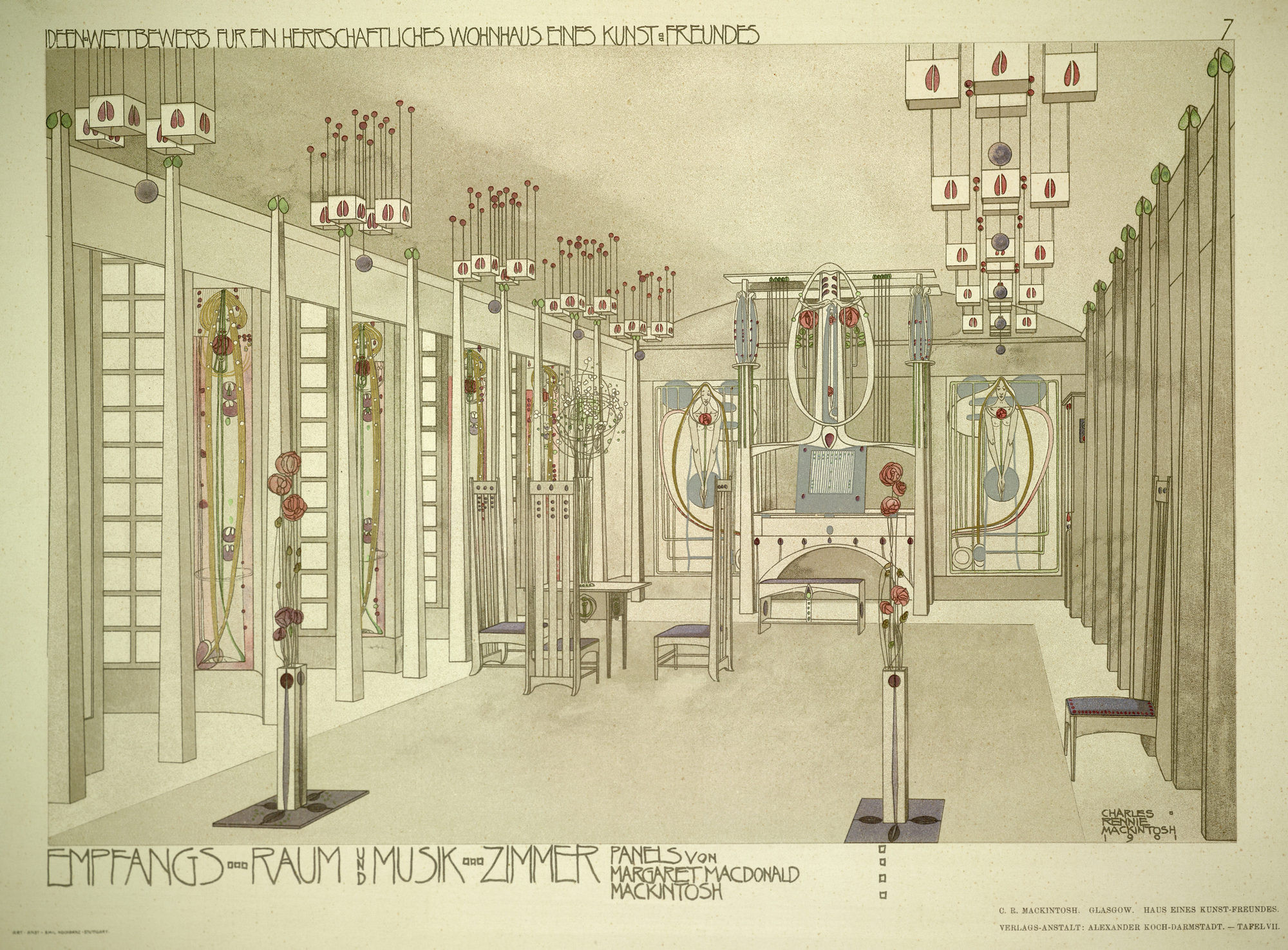 Charles Rennie Mackintosh. Design for a house for an art lover, 1901