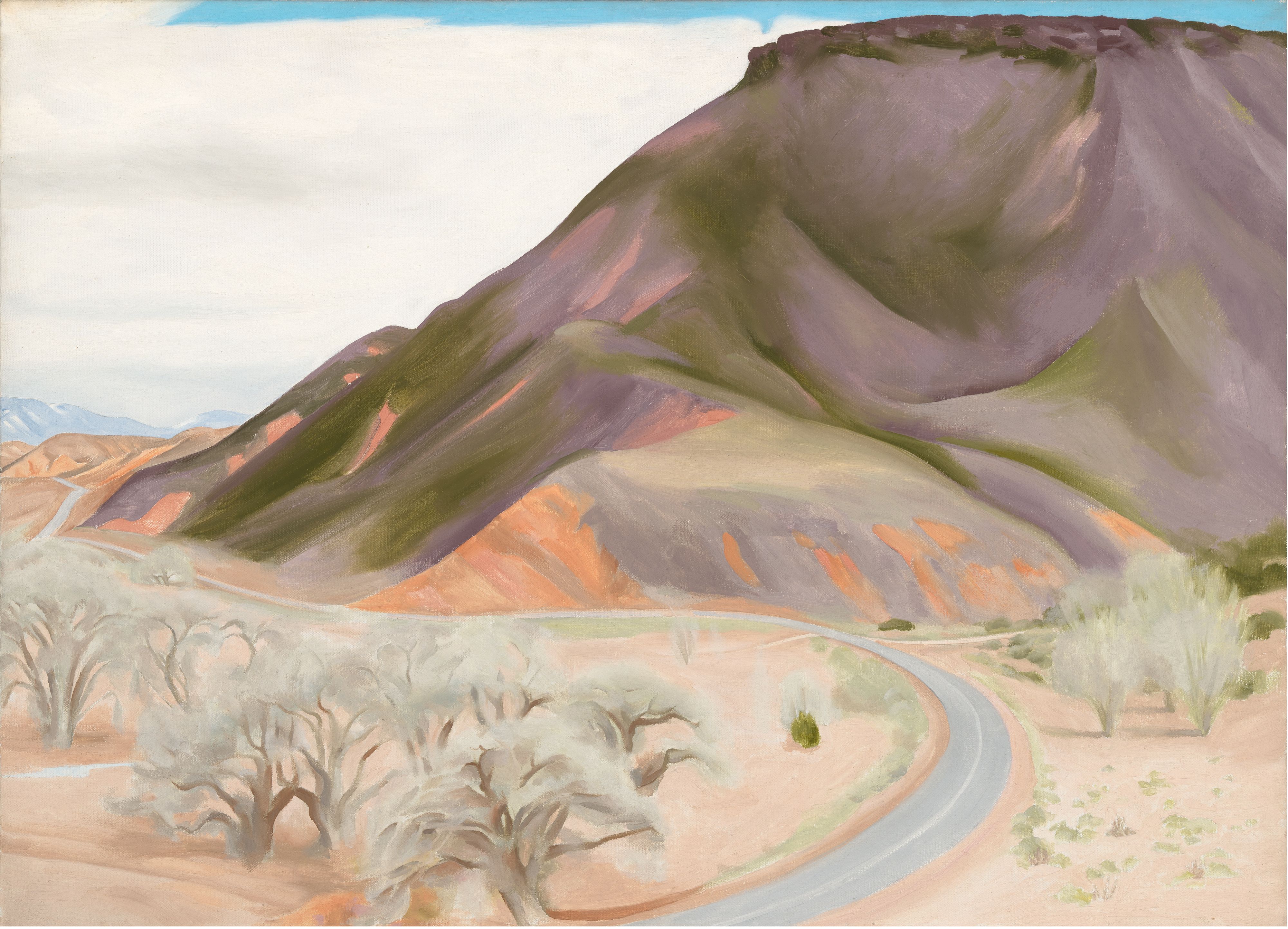 Georgia O'Keeffe. Mesa and Road East. 1952. Source: Georgia O'Keeffe Museum