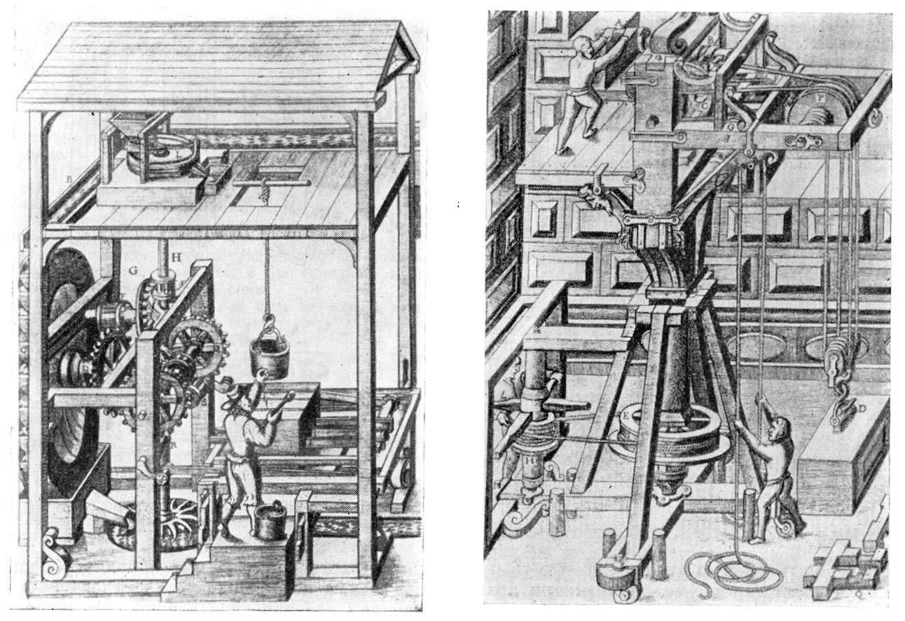 Механизмы, описанные Агостино Рамелли (1488 г.)