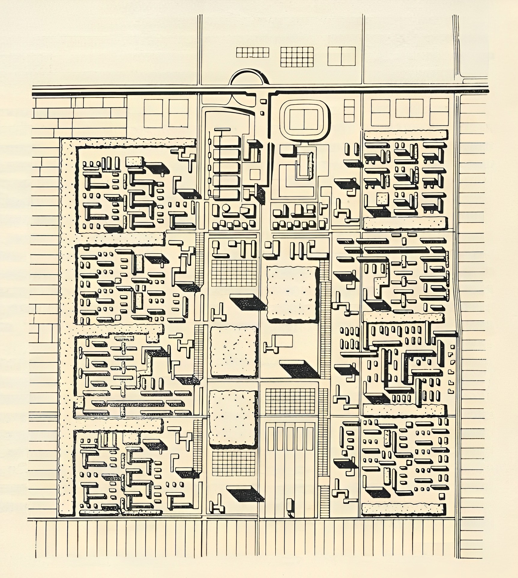 Район Александерпольдера в Роттердаме. 1951 г. Вариант генерального плана