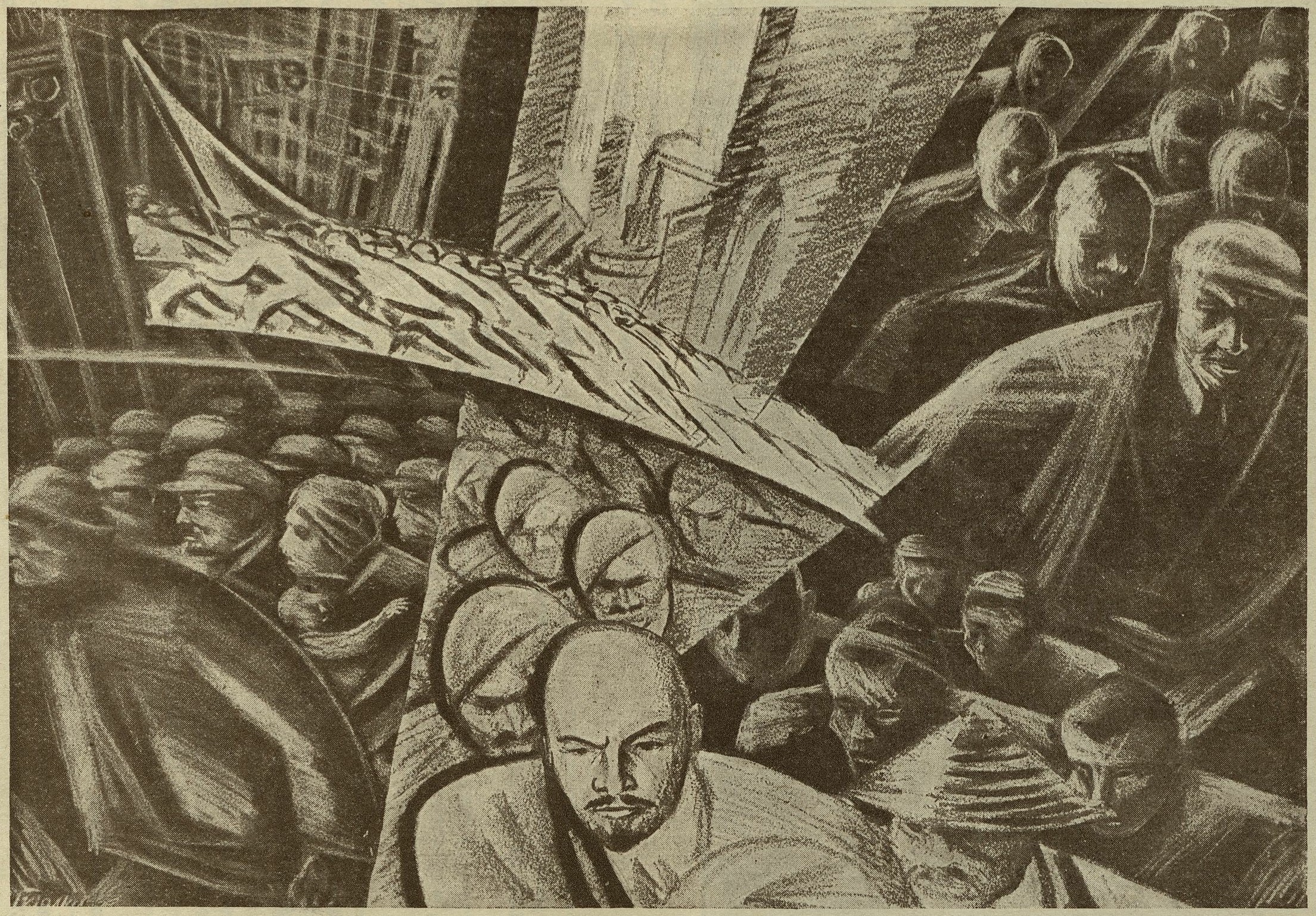 3. Толкачев. Ленин — масса. 1928 г. (Литография.) Z. Tolkatchev. Lénine des masses. 1928. (Lithographie.)