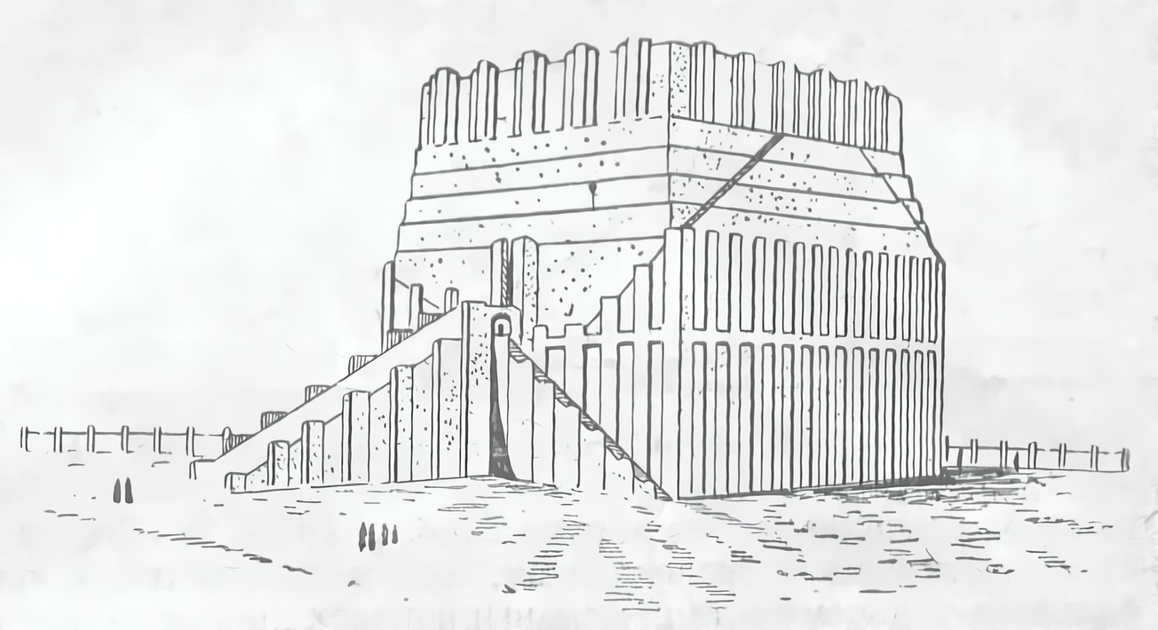 Рис. 6. Реконструкция вавилонской пирамиды (циккурат)