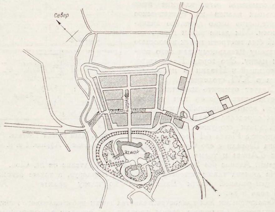 Рис. 2. План средневекового города Hülchrath, Германия