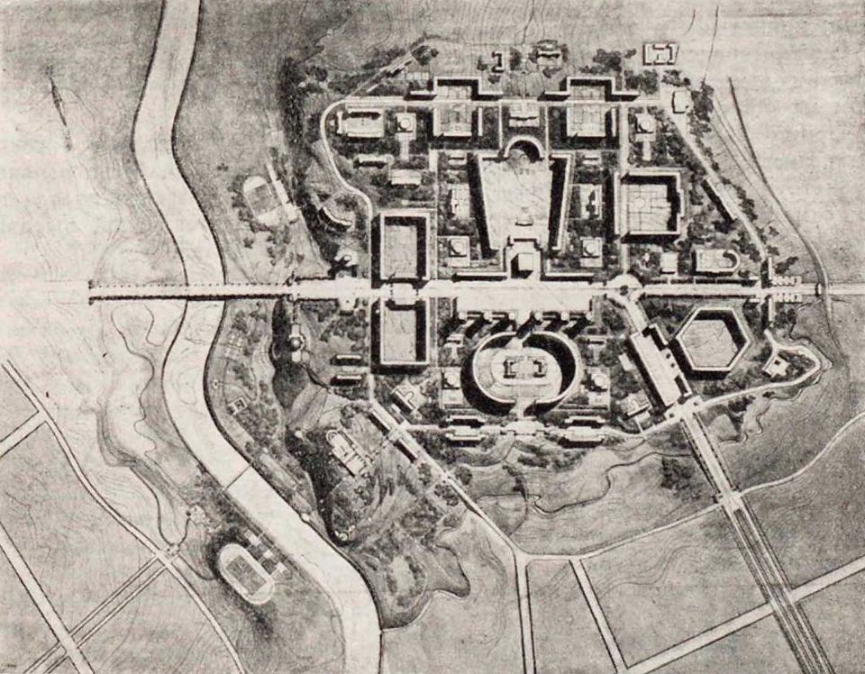 Рис. 11. Планировка района «Красный камень» в Н. Тагиле. Арх. М. Я. Гинзбург