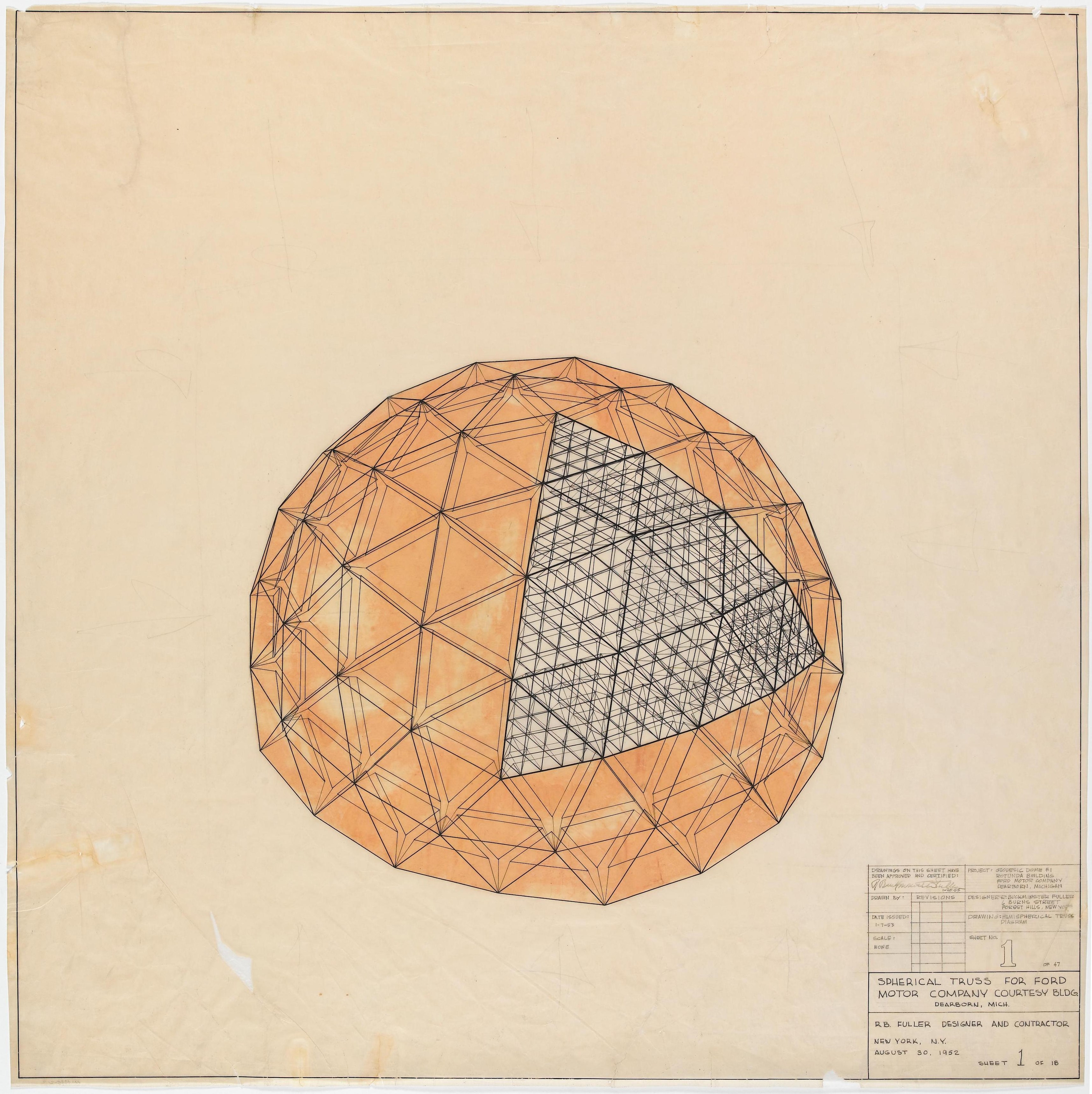 R. Buckminster Fuller. Geodesic Dome for the Ford Motor Company, Dearborn, Michigan. 1952