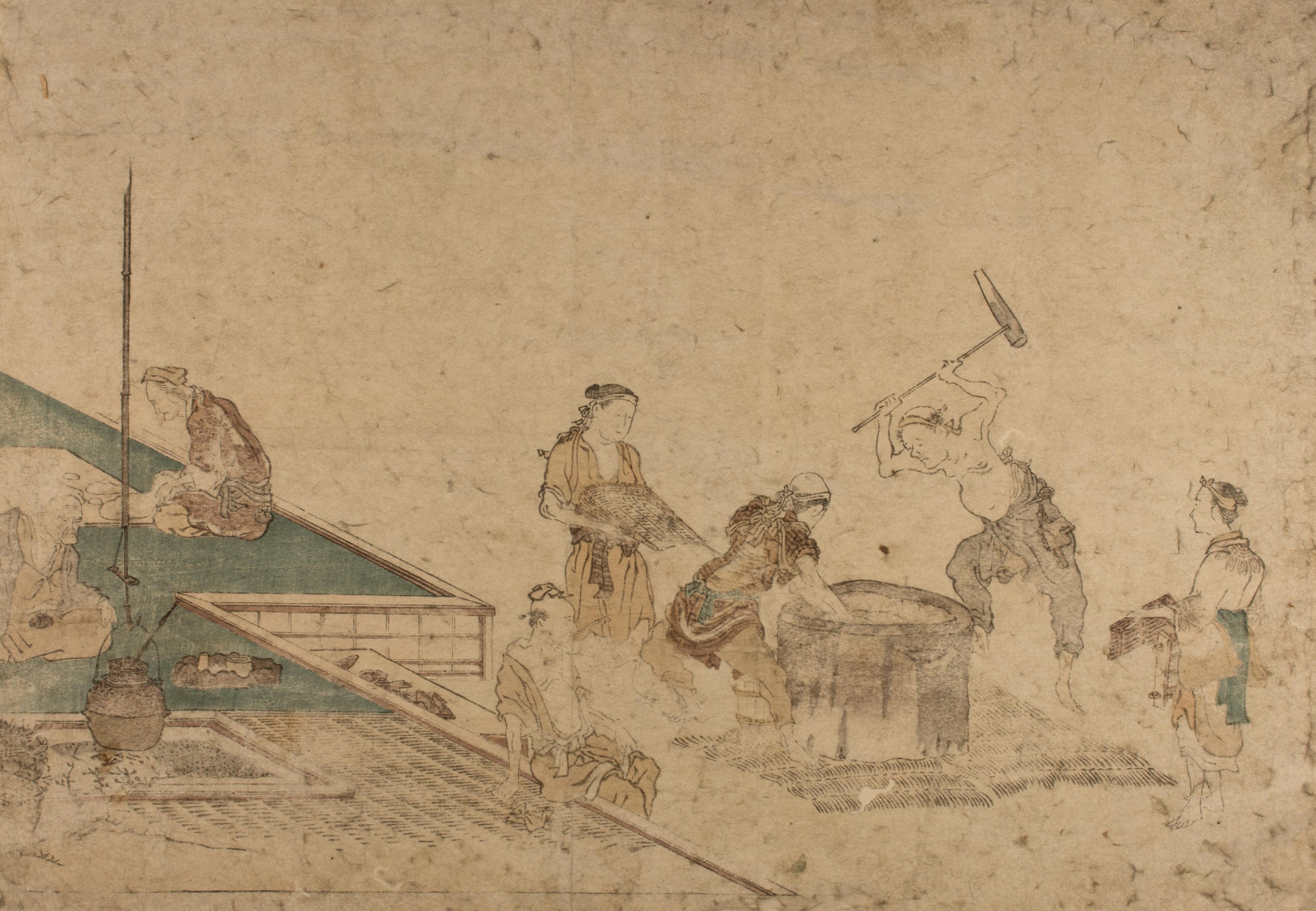Tsutsumi Tōrin III (c. 1743–1820). Making Mochi. 1797