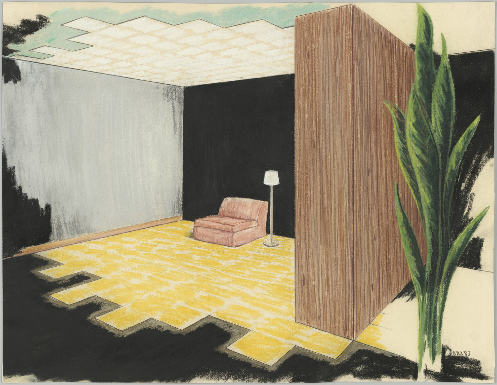 William Leavitt. Electric Chair (Interior). 1983. Source: MoMA