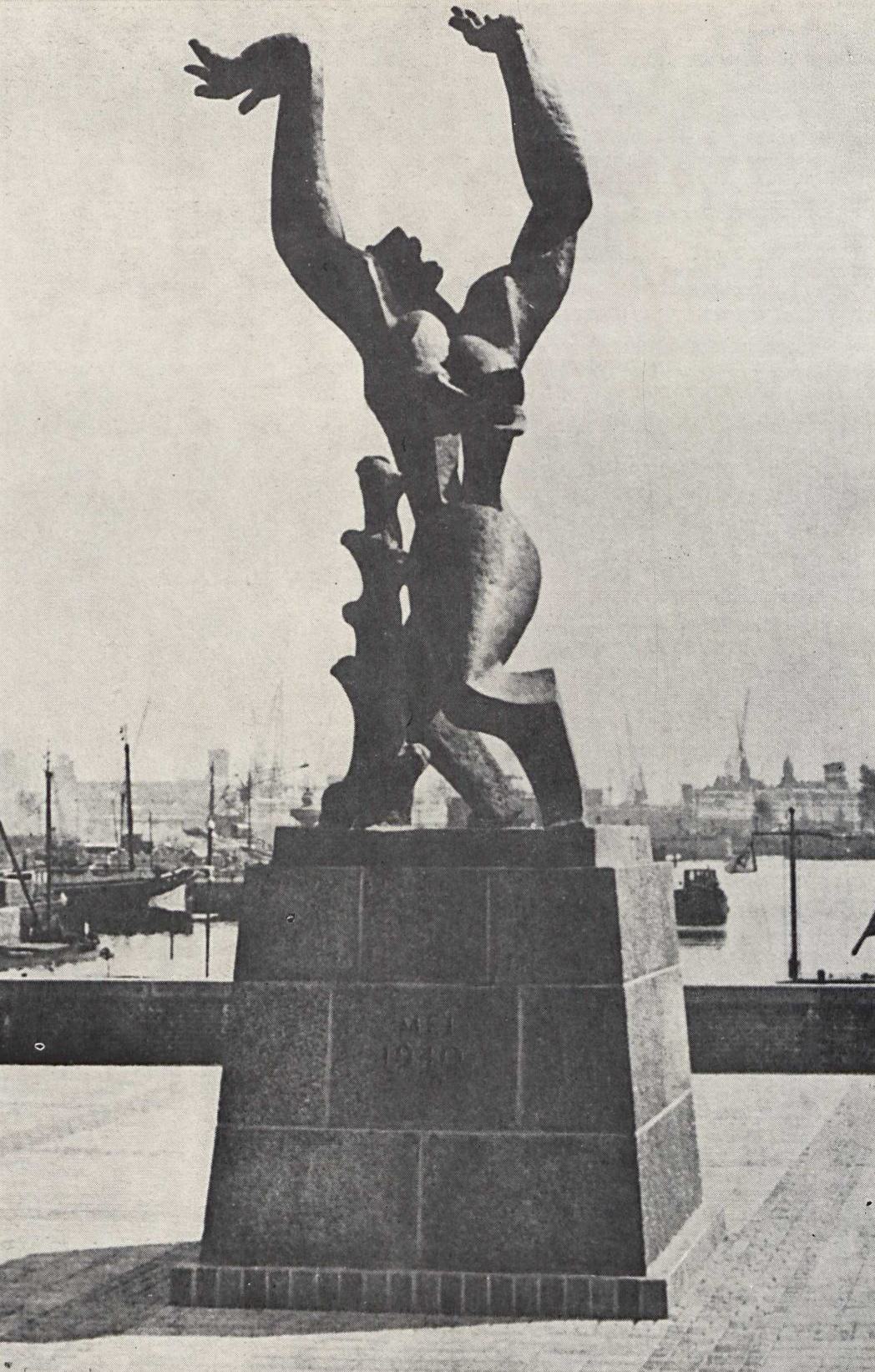О. Цадкин. Памятник «Разрушенный Роттердам». 1953. Голландия, Роттердам.
