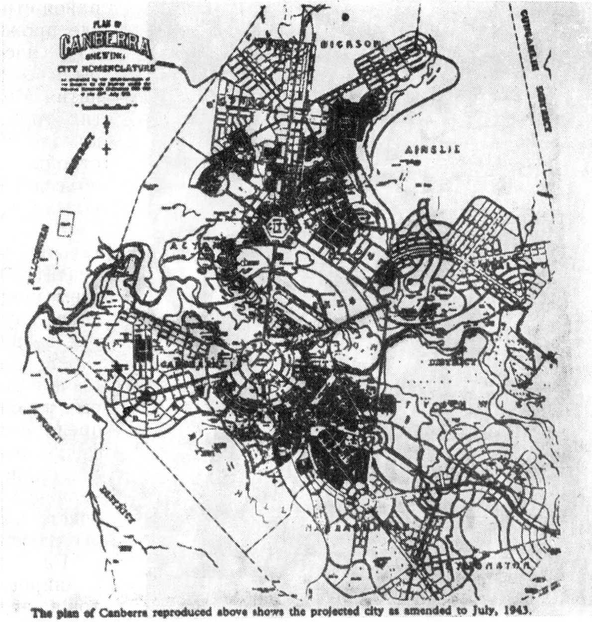 2. Канберра. Генеральный план. Здание парламента, 1927 г. Арх. У. Гриффин
