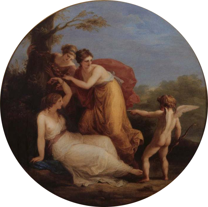 Angelika Kauffmann. Aglaia von Amor an den Baum gefesselt. 1777 Source: wikimedia
