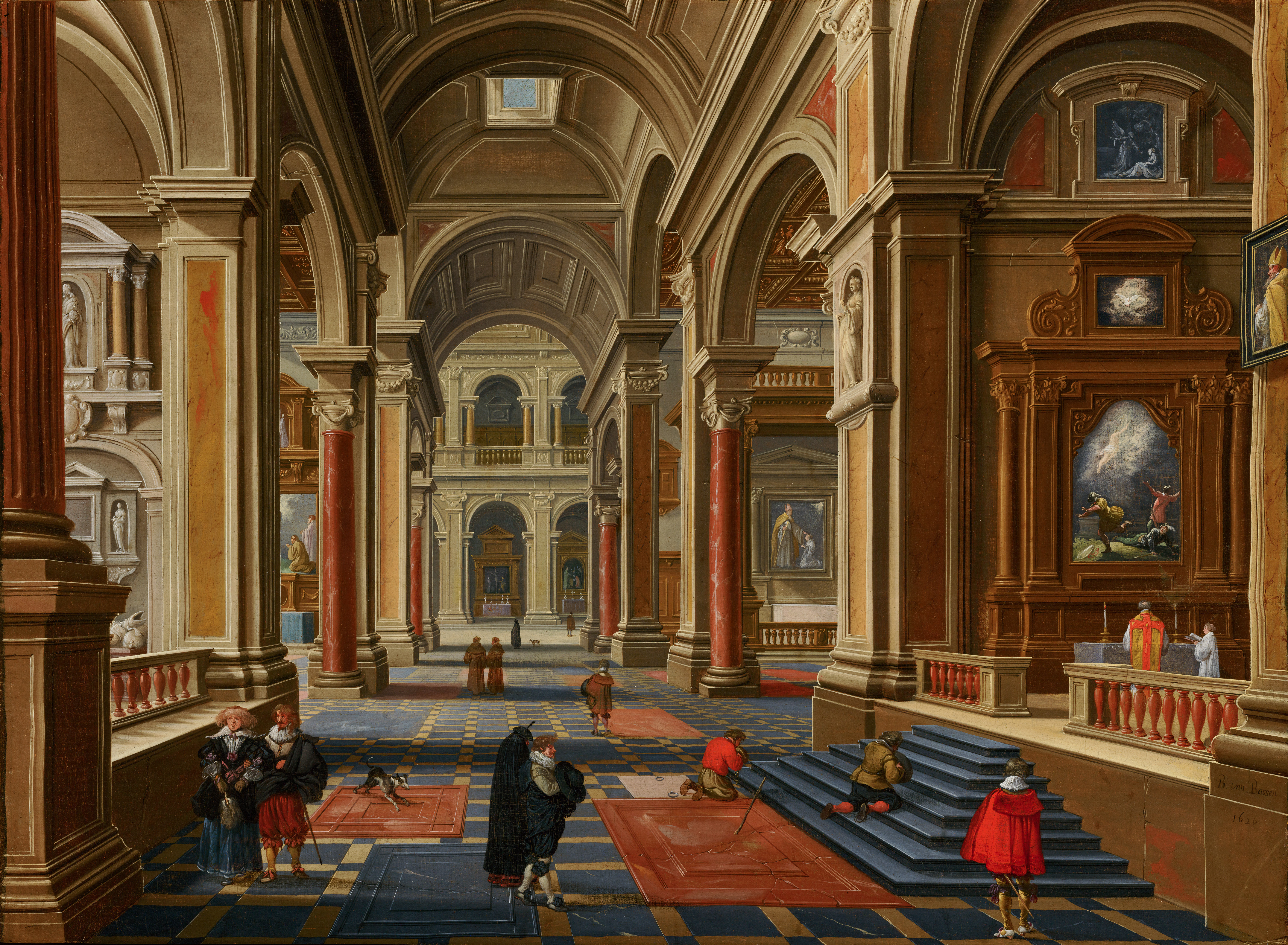 Bartholomeus van Bassen (active 1613, died 1652). Interior of a Catholic Church. Date: 1626. Source: Mauritshuis, The Hague