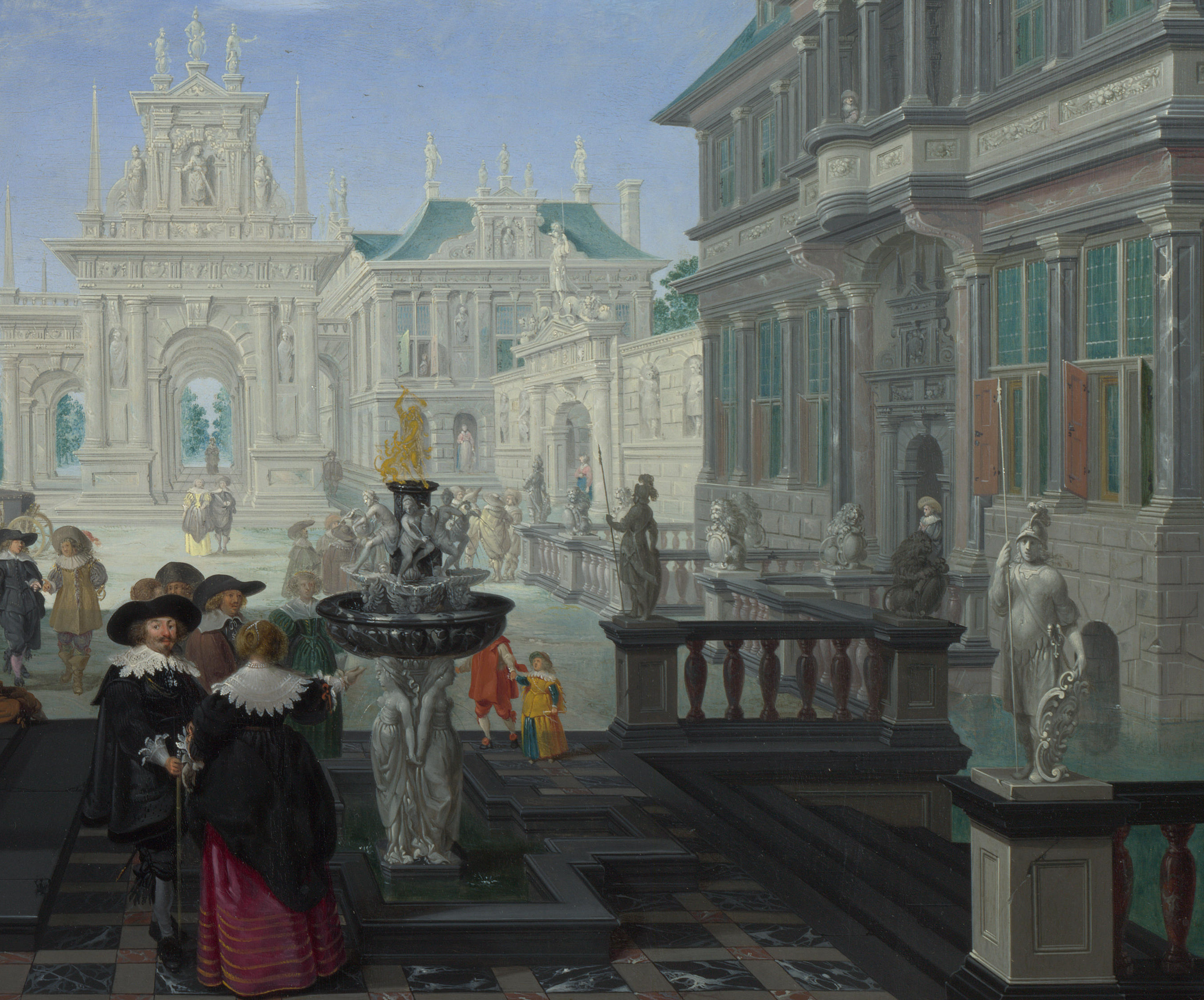 Dirck van Delen (1604/5–1671) «An Architectural Fantasy» (1634). Detail