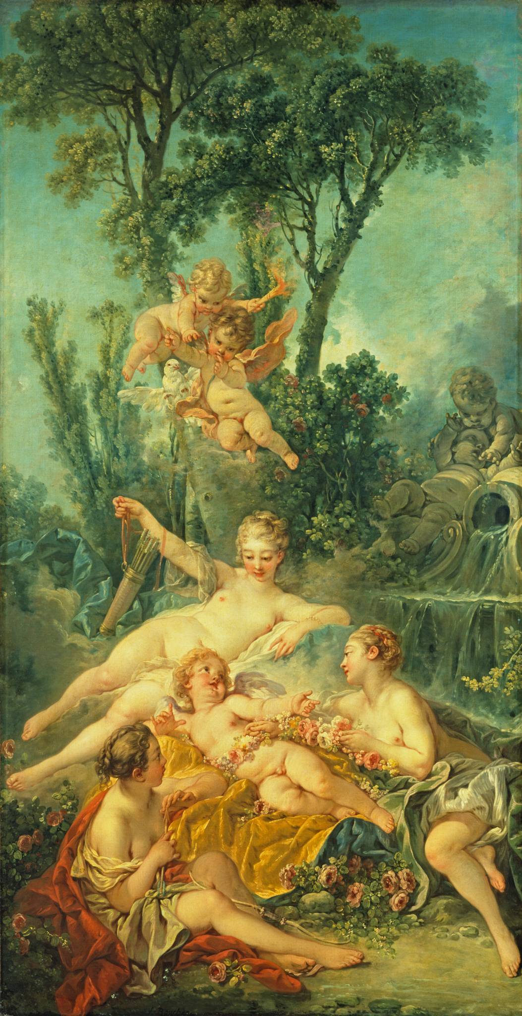François Boucher. Cupid a Captive. Date: probably c. 1754. Oil on canvas. Measurements: 164.5 x 84.5 cm Source: The Wallace Collection