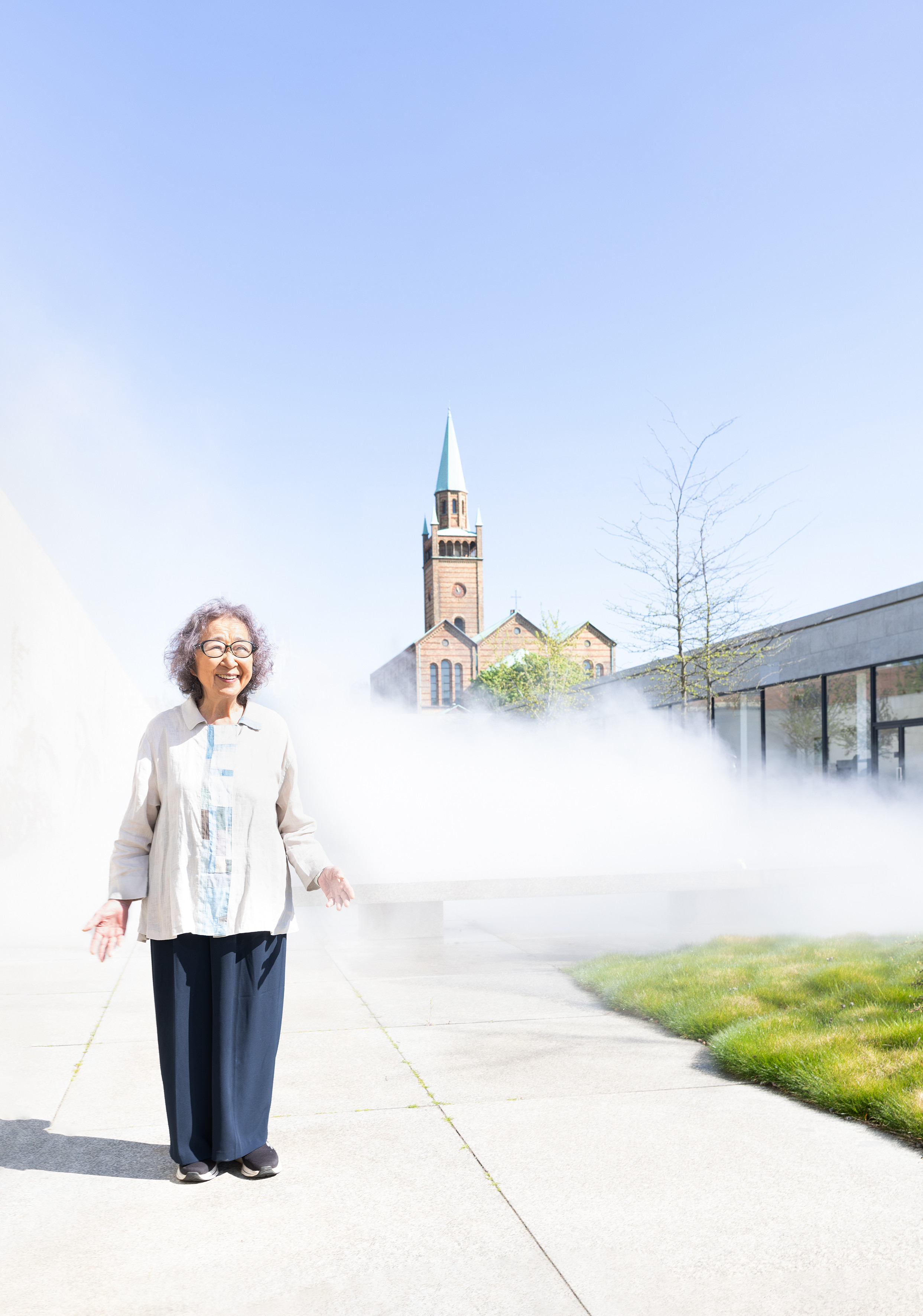 Fujiko Nakaya, Installation view, Neue Nationalgalerie, 2025, © Neue Nationalgalerie – Stiftung Preußischer Kulturbesitz / David von Becker