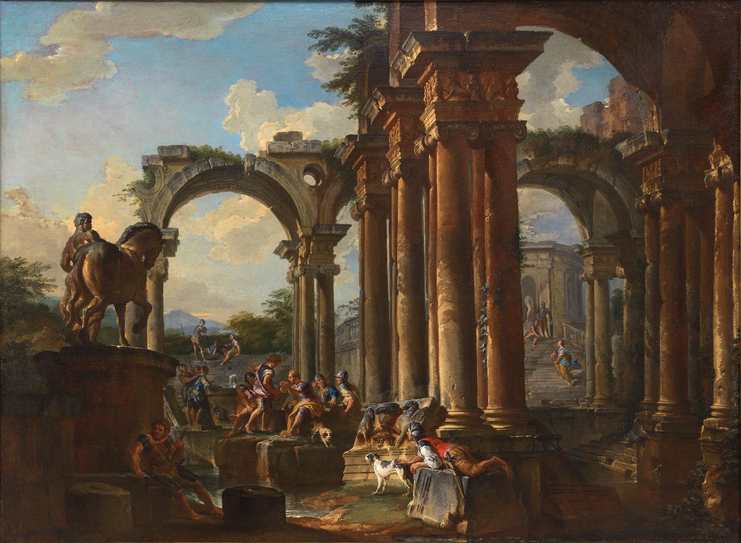 Giovanni Paolo Panini (1691–1765). Architectural Capriccio with Figures. Date: ca. 1730. Source: Nicholas Hall