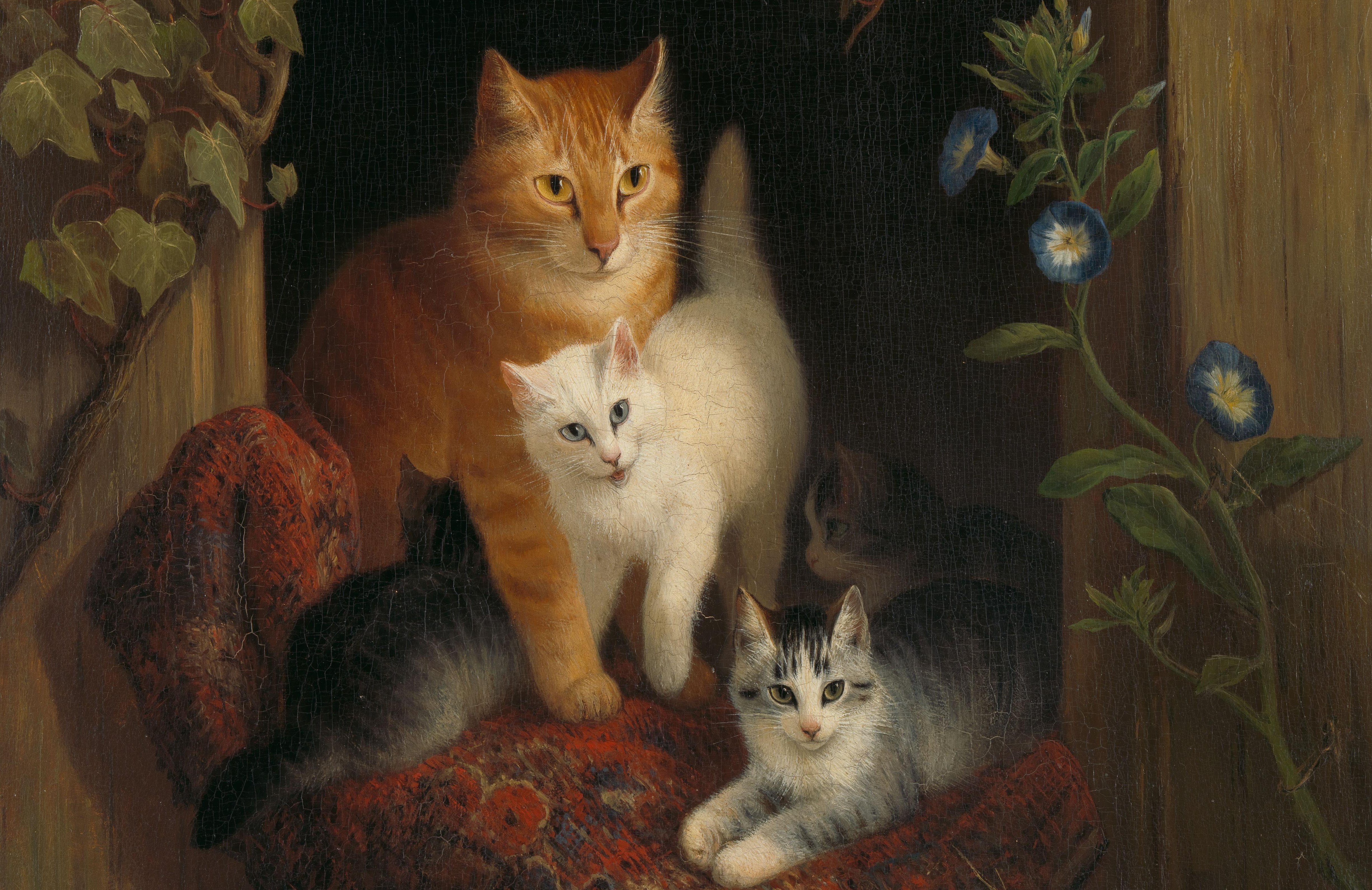 Cat with Kittens, Henriëtte Ronner, 1844