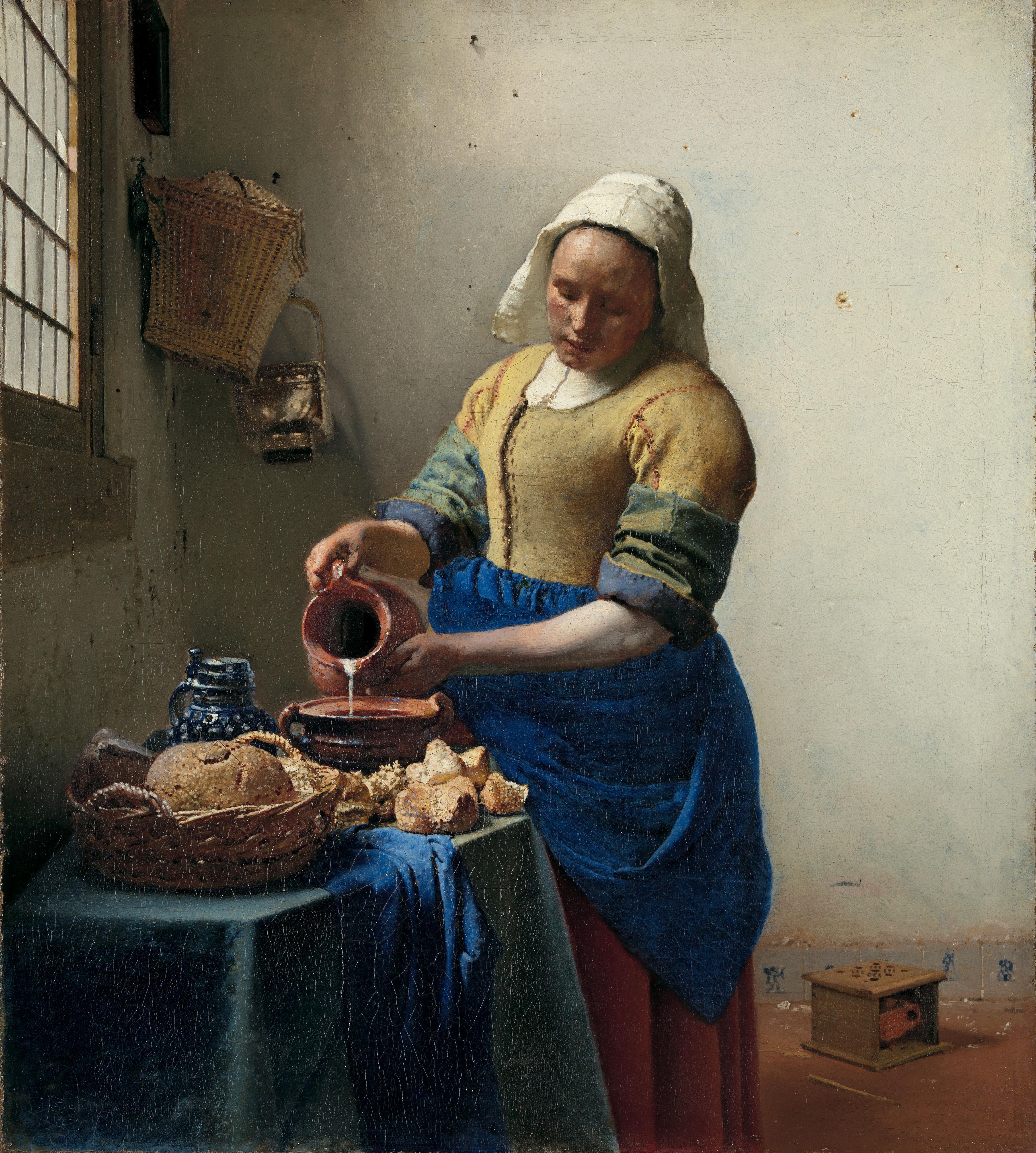Ян Вермеер. Молочница (нид. De melkmeid или Het melkmeisje). 1658—1660. Источник: Rijksmuseum