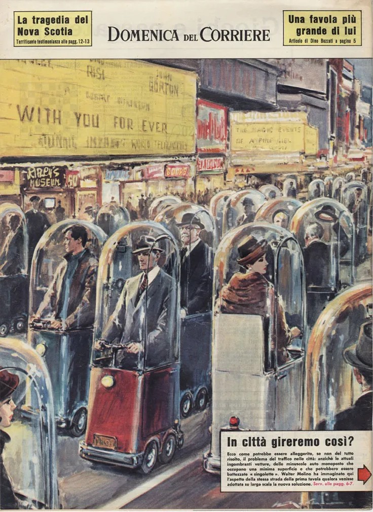 La quarta di copertina di Walter Molino (Domenica del Corriere, 16 dicembre 1962).