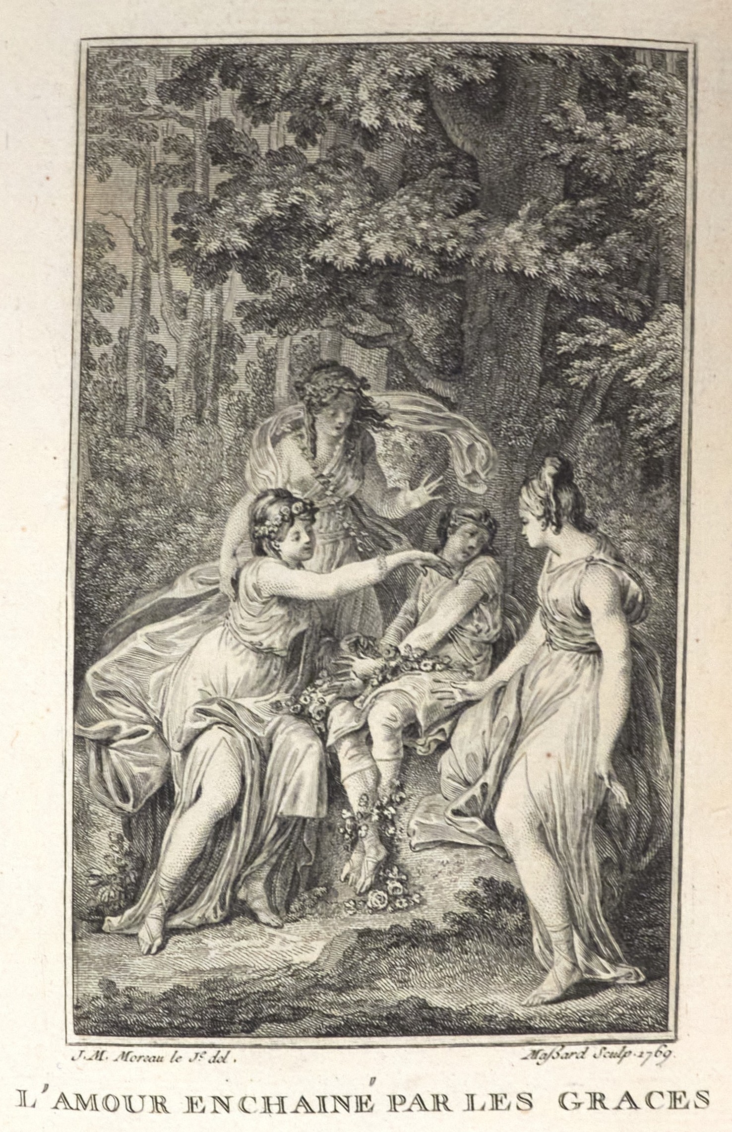 Грации наказывают Купидона. Гравюра Жана-Мишеля Моро Les Graces. 1769. Various Artists and Anne-Gabriel Meusnier de Querlon (author)