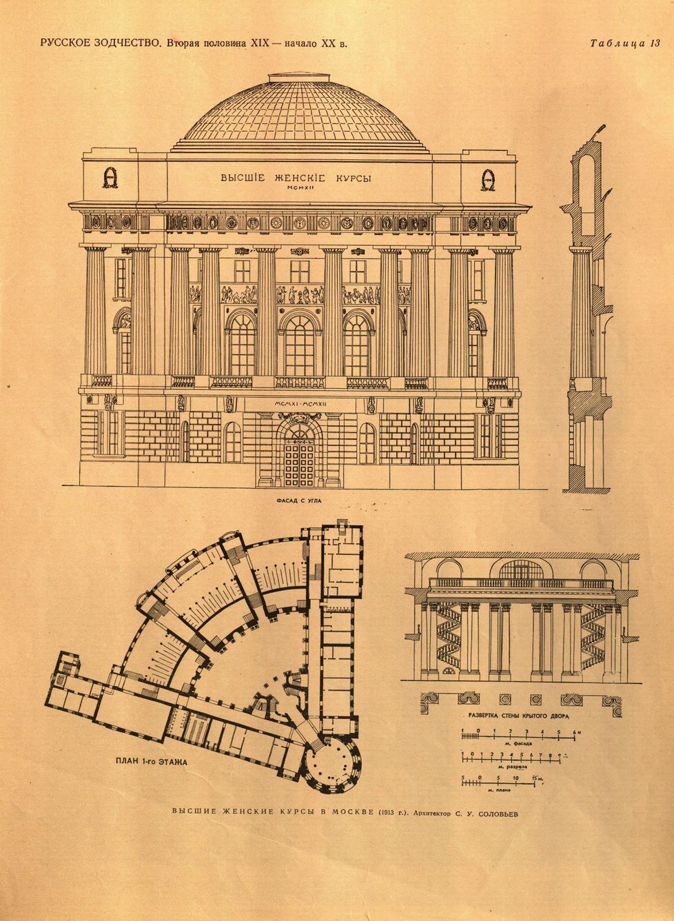 Русское зодчество : Выпуск 7. Памятники русской архитектуры второй половины XIX и начала XX века : Чертежи и фотографии. — Москва : Государственное издательство литературы по строительству и архитектуре, 1953. — 22 с., 43 отд. л. ил. — (Русское зодчество / Под редакцией Д. П. Сухова, Д. В. Разова, А. Г. Чинякова ; Академия архитектуры СССР, Институт истории и теории архитектуры).