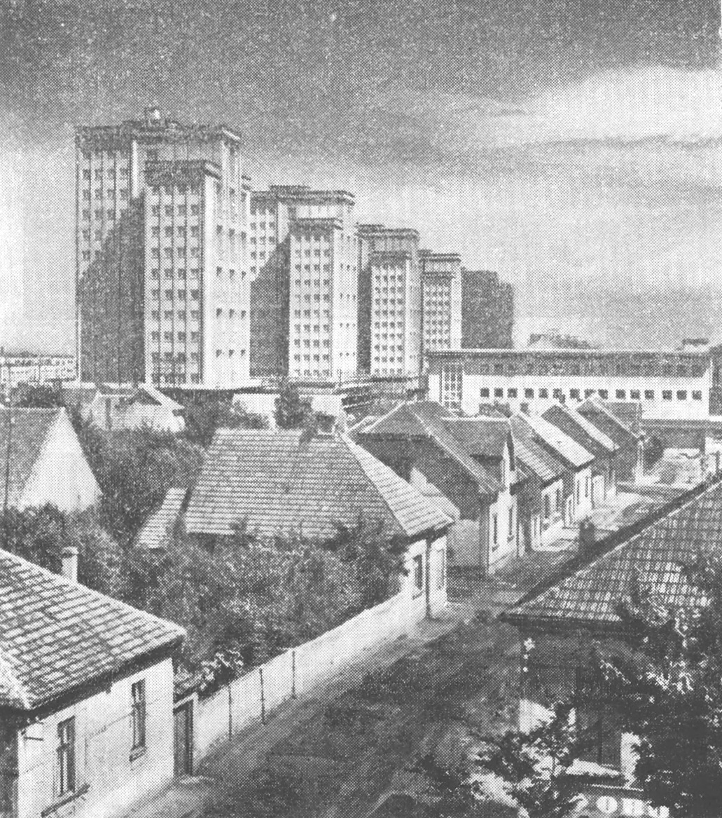 19. Кладно. Жилой район Разделов. Жилые дома башенного типа. Архит. Й. Гавличек
