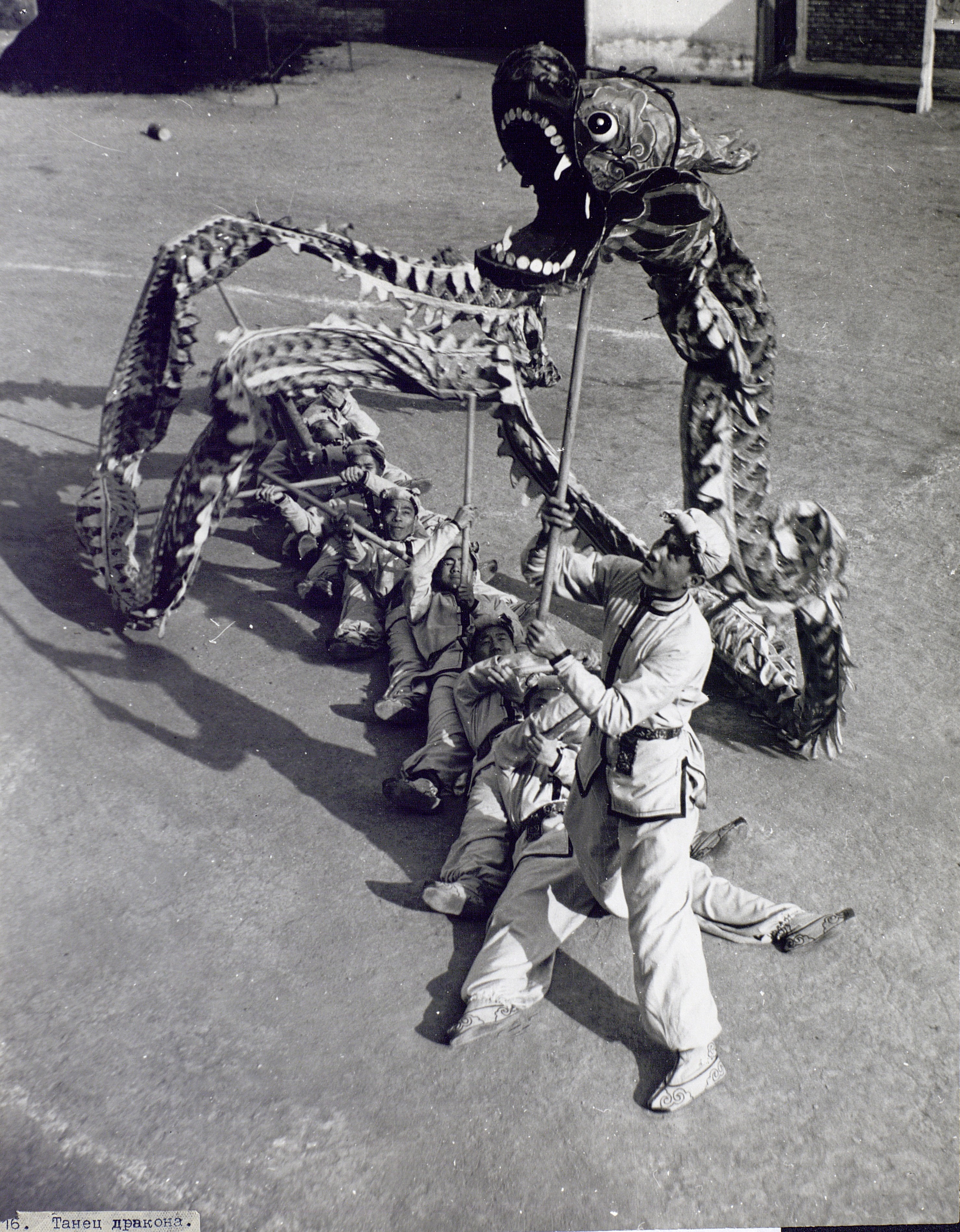 Фотоотпечаток. Новый год: праздничный танец с драконами. Китайцы. Китай. 1950-е Музей антропологии и этнографии им. Петра Великого (Кунсткамера) РАН