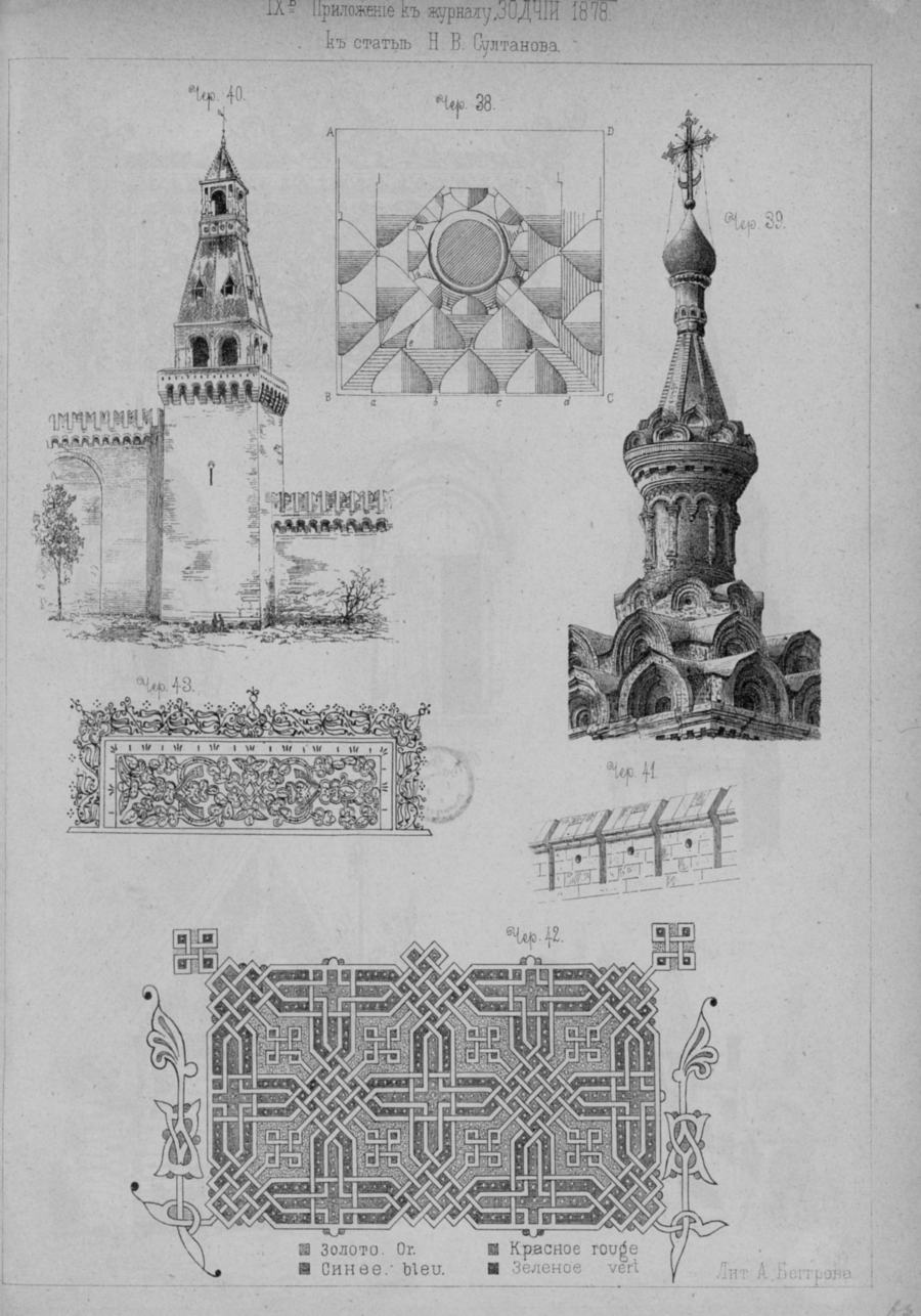 Приложение к журналу Зодчий 1878 г. Взгляды Виоле-ле-Дюка на русское искусство. К ст. Н. В. Султанова