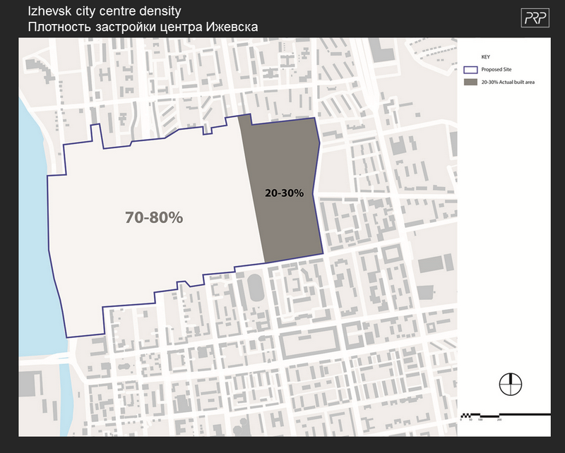Плотность застройки центра Ижевска