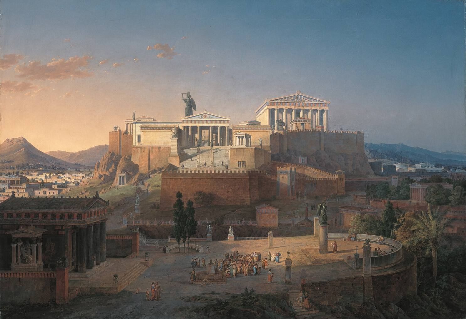 Leo von Klenze: Reconstruction of the Acropolis and Areopagus in Athens. 1846
