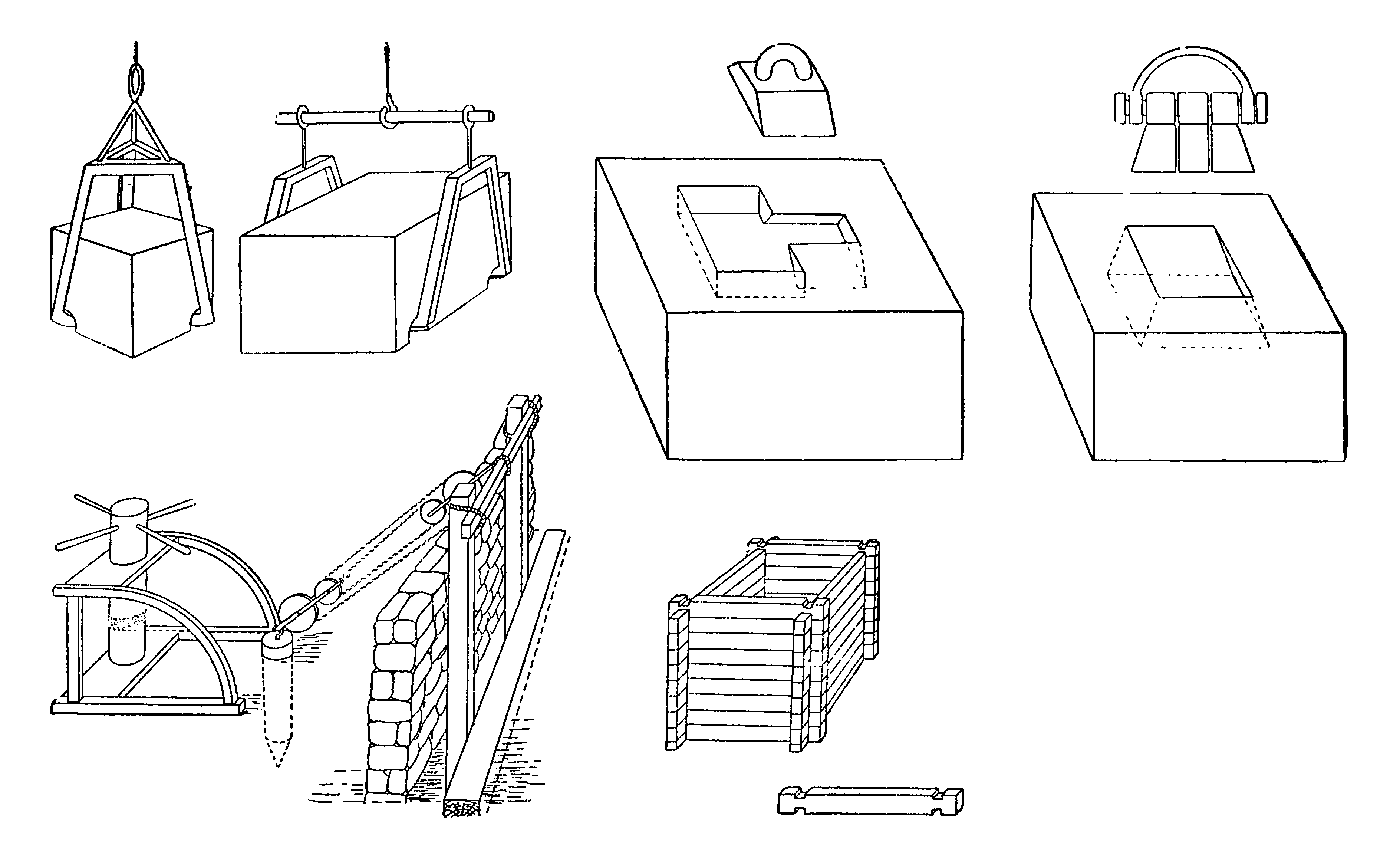 32. Изображения строительных машин и приспособлений, описанных Героном Александрийским в его «Механике»