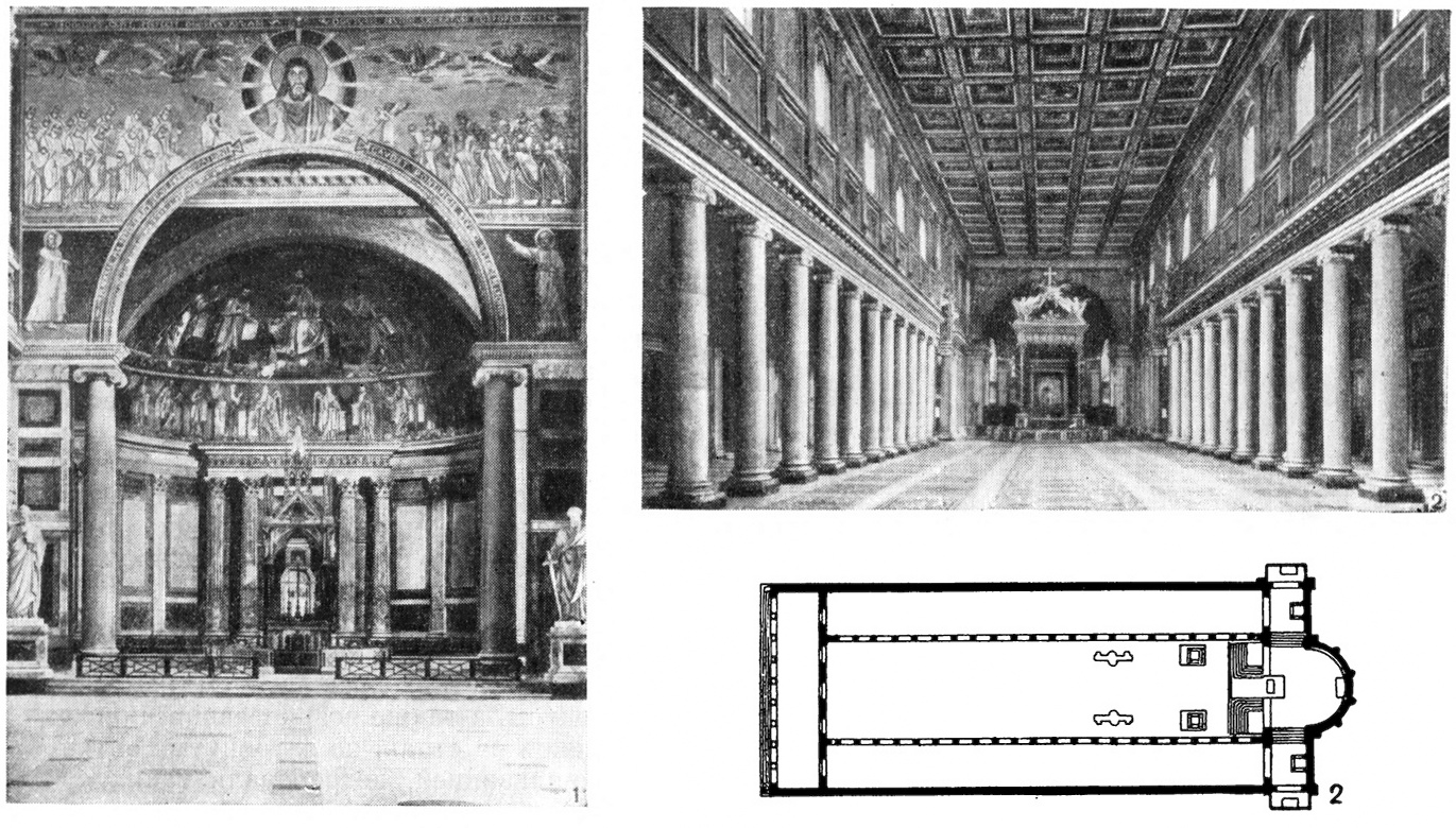 10. Рим 1 — базилика Сан Паоло фуори ле мура; 2 — базилика Санта Мариа Маджоре, V в.