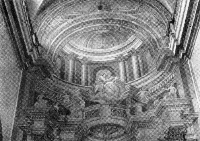 38. Гольшаны. Фрагмент фрески главного алтаря францисканского костела, вторая половина XVIII в.