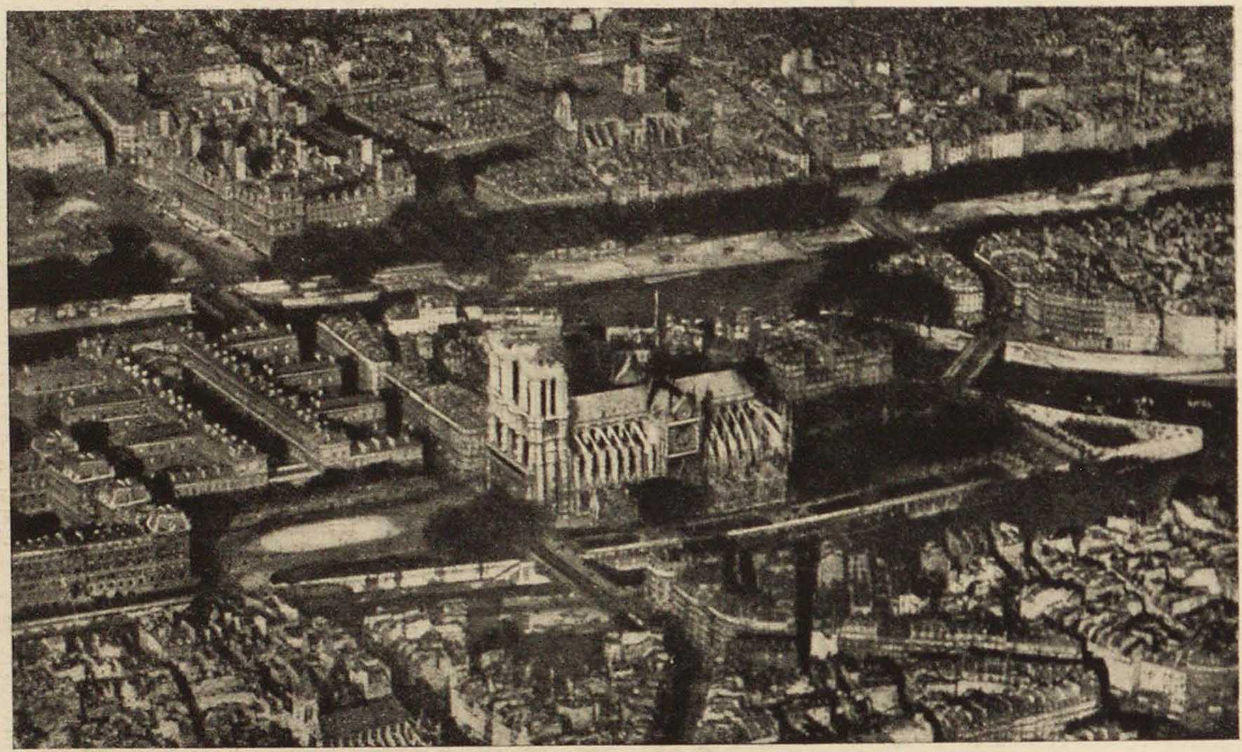 8. Собор Нотр Дам (аэросъемка). Notre Dame (vue aérienne)