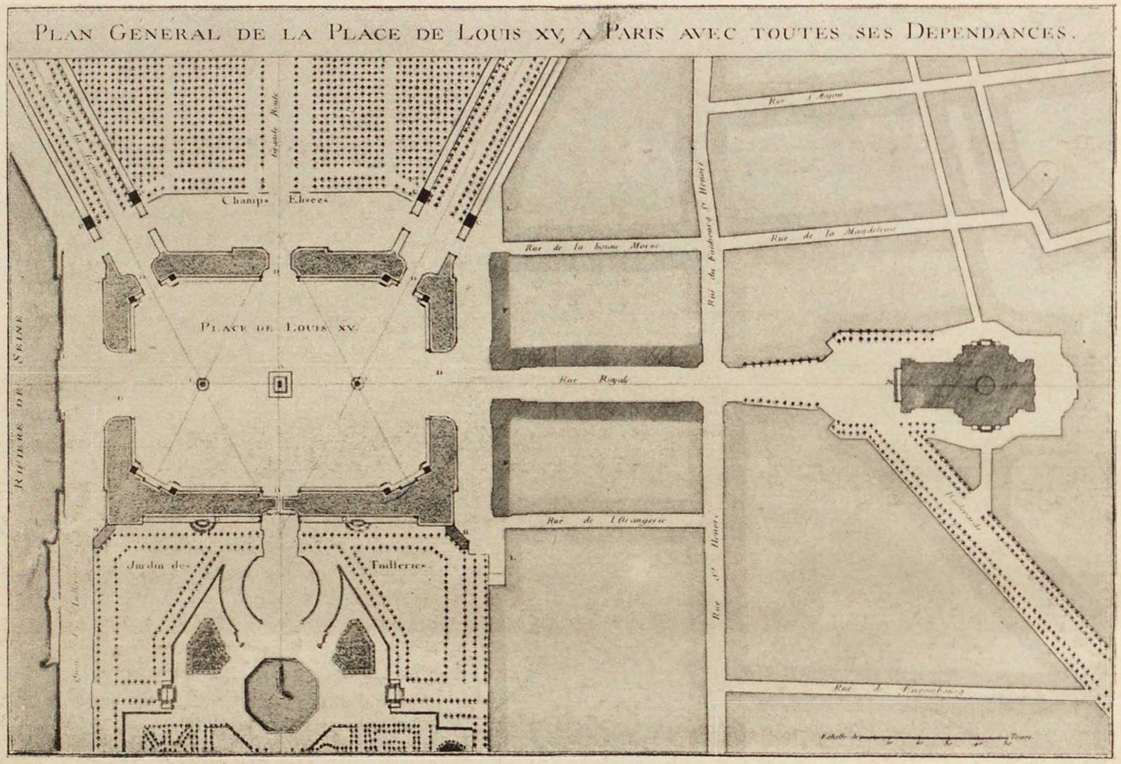 98. Проект площади Людовика XV (пл. Согласия) Ж.-А. Габриэля (1753). Plan de la place Louis XV