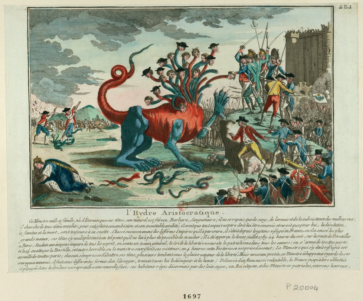 «Гидра аристократии», сражающаяся с народом (1789)