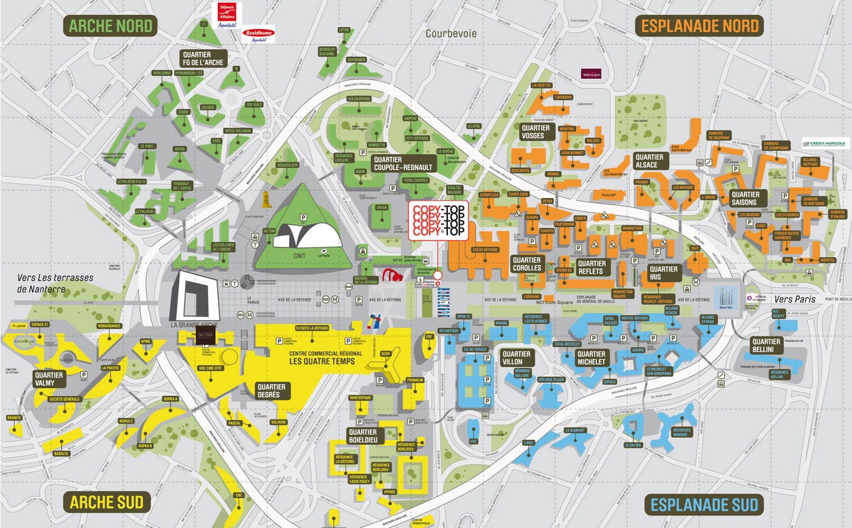 Карта квартала La Défense