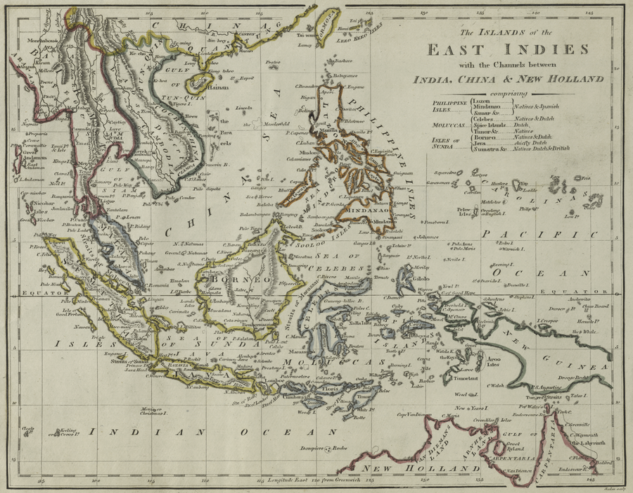 Острова обеих Ост-Индий из Mathew Carey's General Atlas (1814)