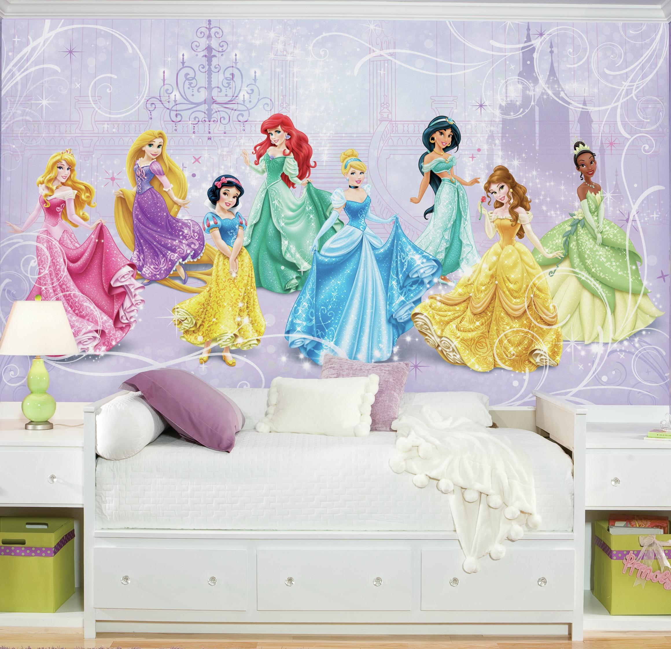 Детская принцесса. Фотообои "Disney Princess Park" 170. Комната с принцессами Диснея. Спальня принцесс Дисней.
