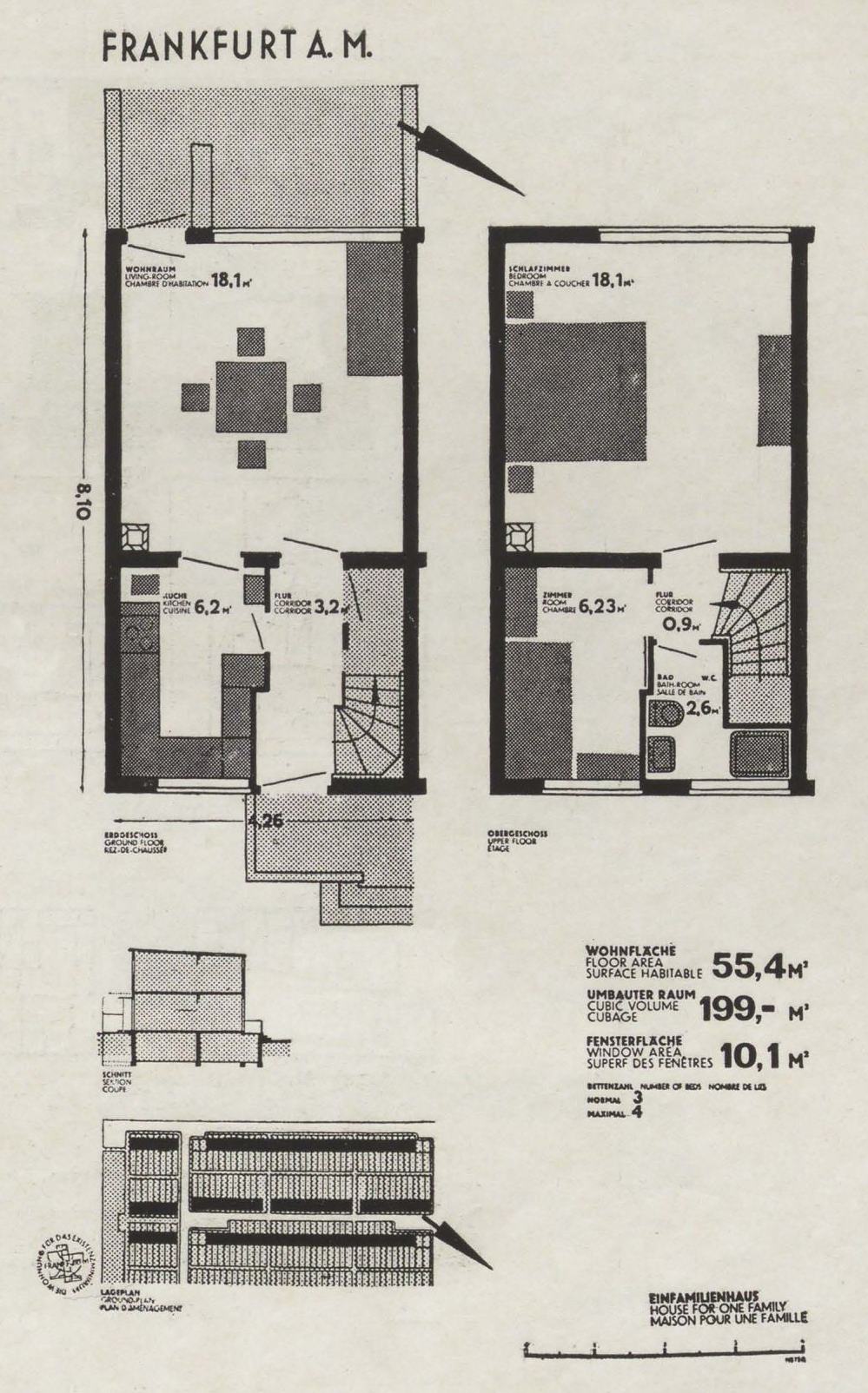 71. Выставка „Минимальное жилье“ (Die Wohnung für das Existenzminimum). Издание Интернационального конгресса новой архитектуры. Франкфурт.