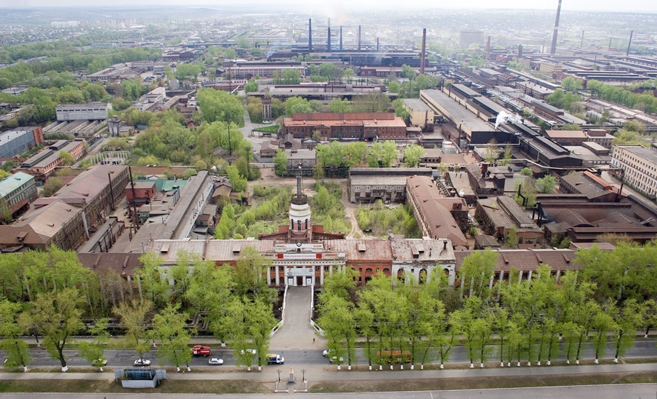 Главный корпус Ижевского оружейного завода. Вид с вертолета