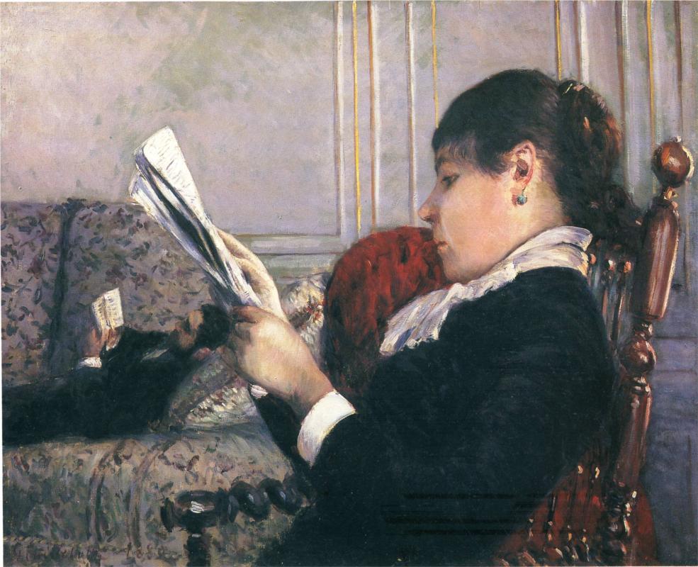Interior, Woman Reading (1880) — Гюстав Кайботт (Gustave Caillebotte)