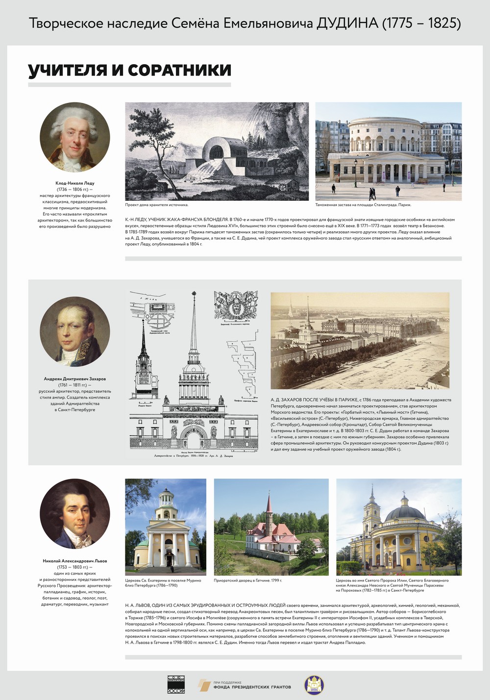 выставка «Наследие Дудина», посвященная 245-летию архитектора Дудина Семена Емельяновича (1775—1825)