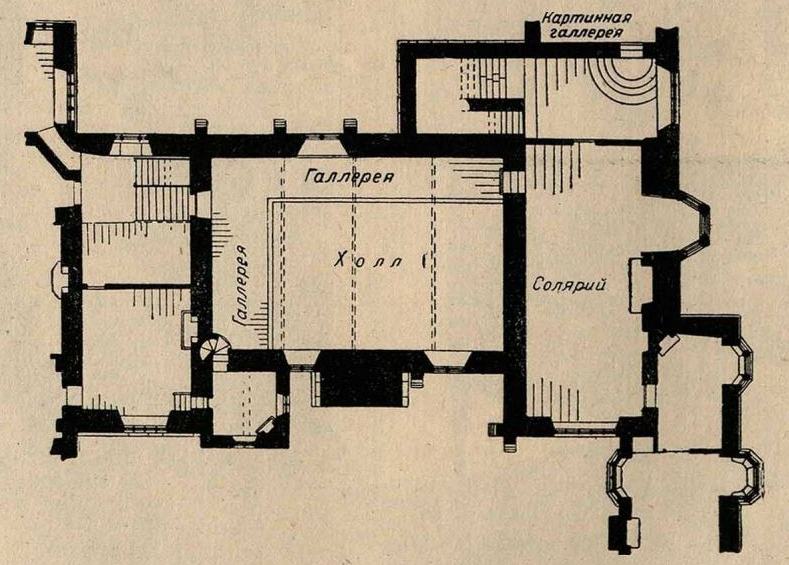 Дербишир (1250—1400). Хадон-холл. План 2-го этажа
