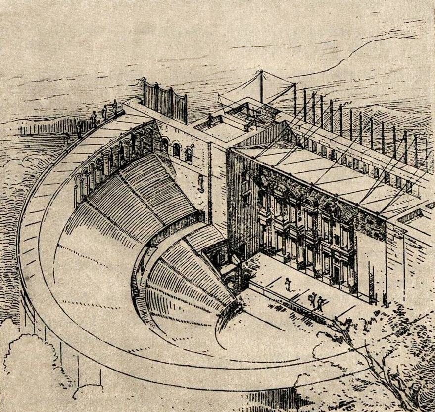 Римский театр в Аспенде. Общий вид (реконструкция)